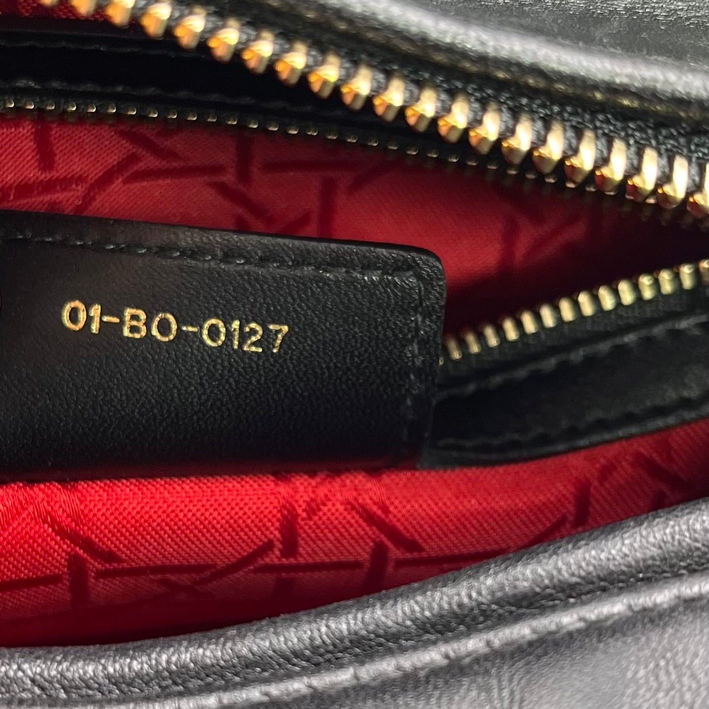 Black Lambskin Ladydior Medium Tote twins