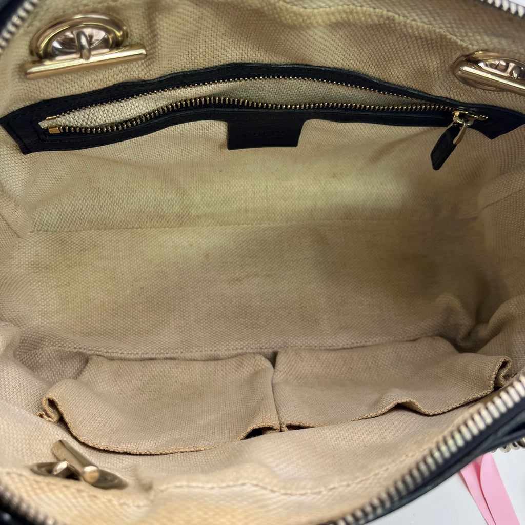 Black Pebbled Leather Soho Chain Shoulder Bag twins