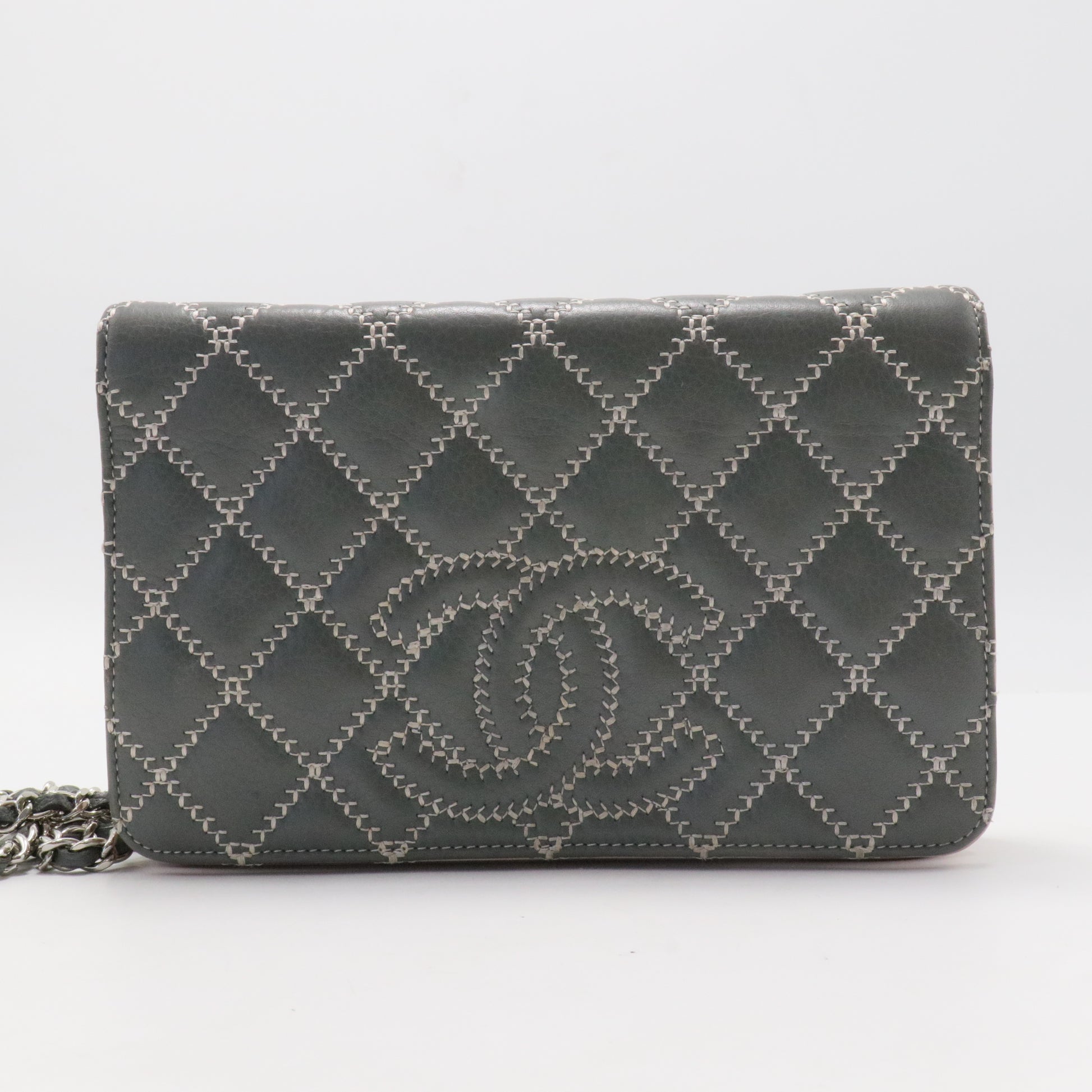 Chanel Black CC Wild Stitch Wallet on Chain