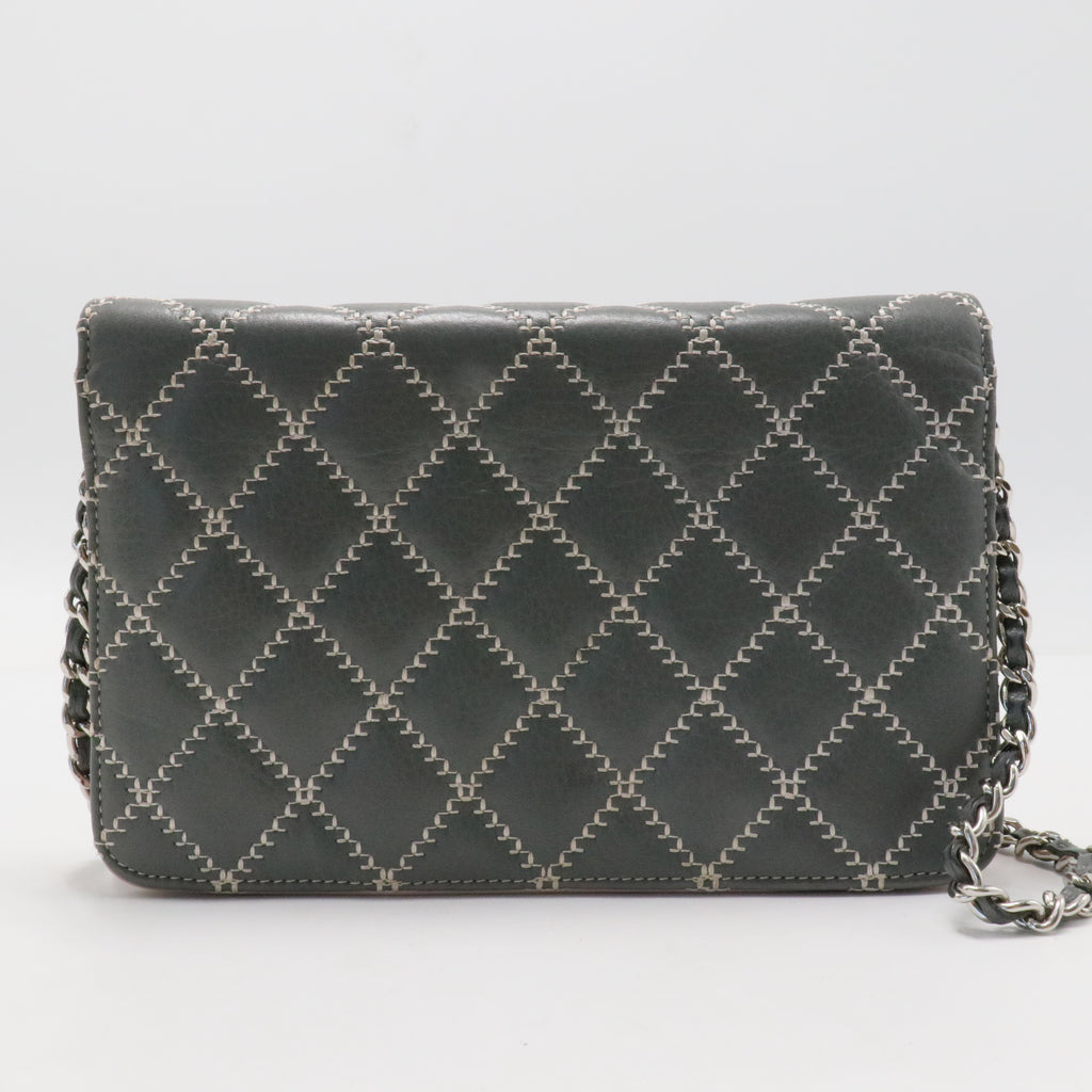 Chanel Black CC Wild Stitch Wallet on Chain