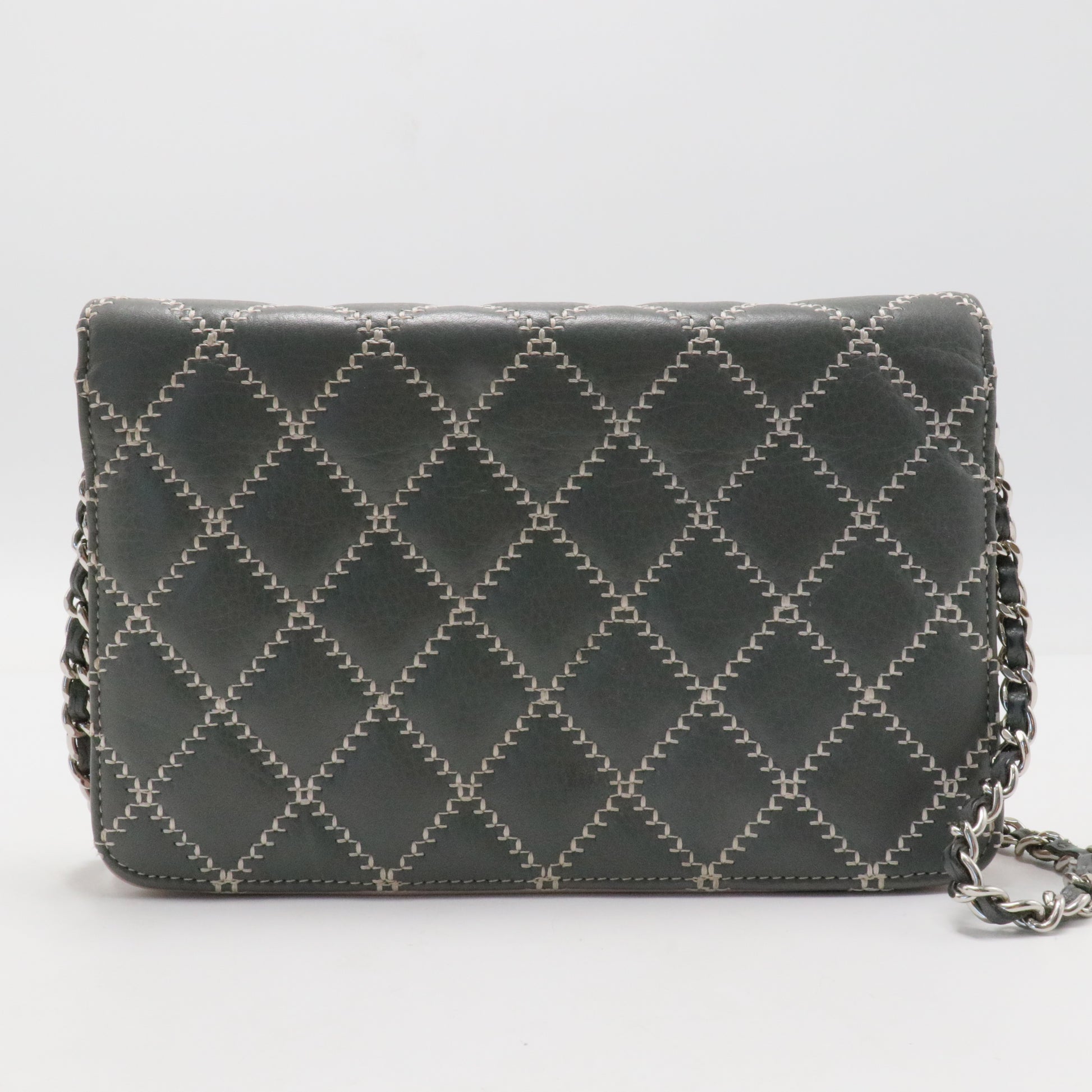 Chanel Black CC Wild Stitch Wallet on Chain