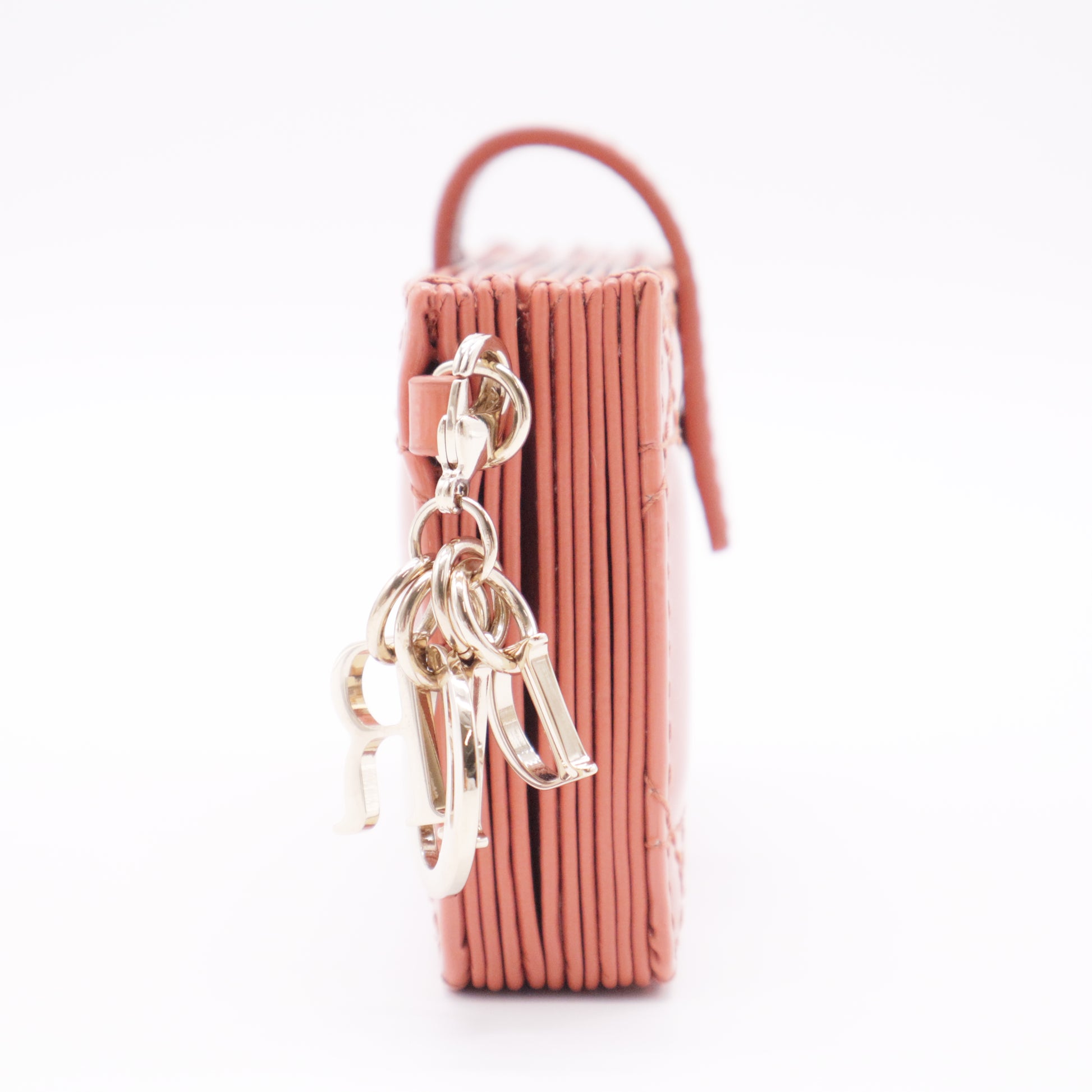 Patent Cannage Lady Dior Eden Wallet Rose Clair