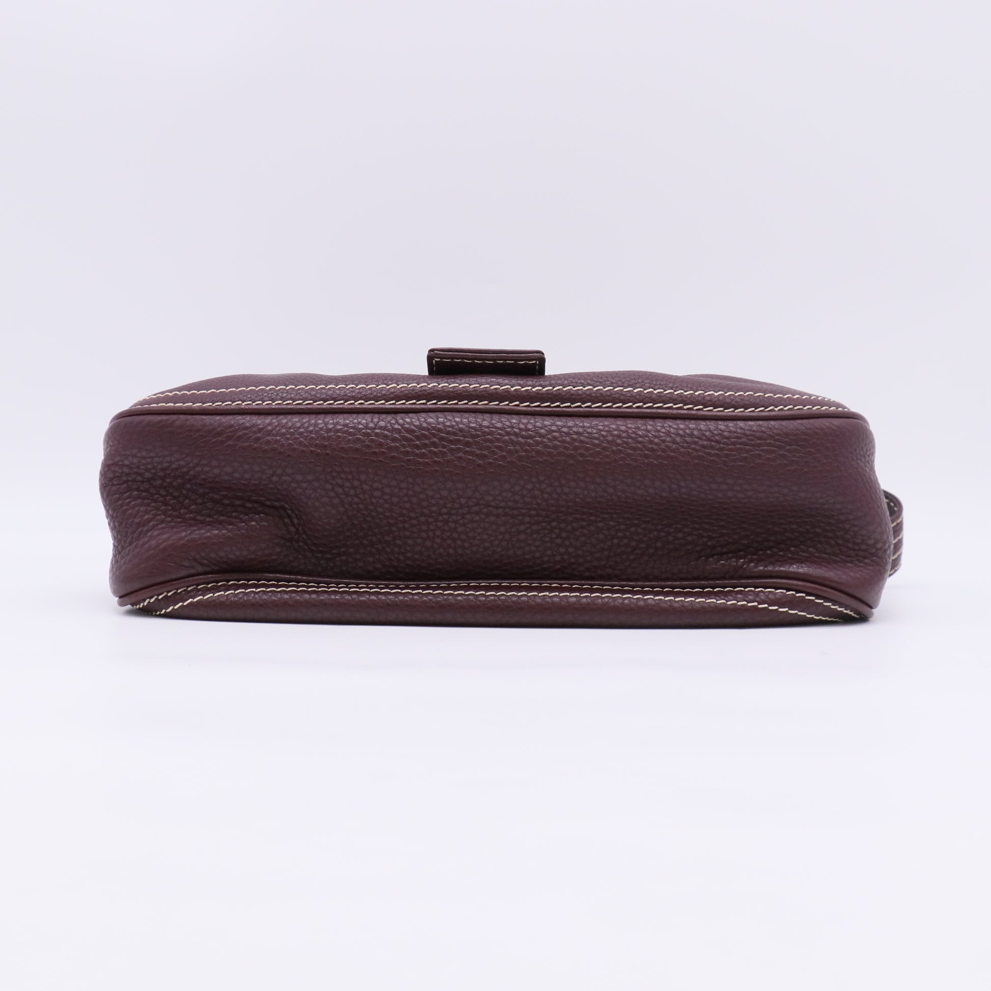 Celine Vintage Stitched Leather Buckle Shoulder Bag B23626