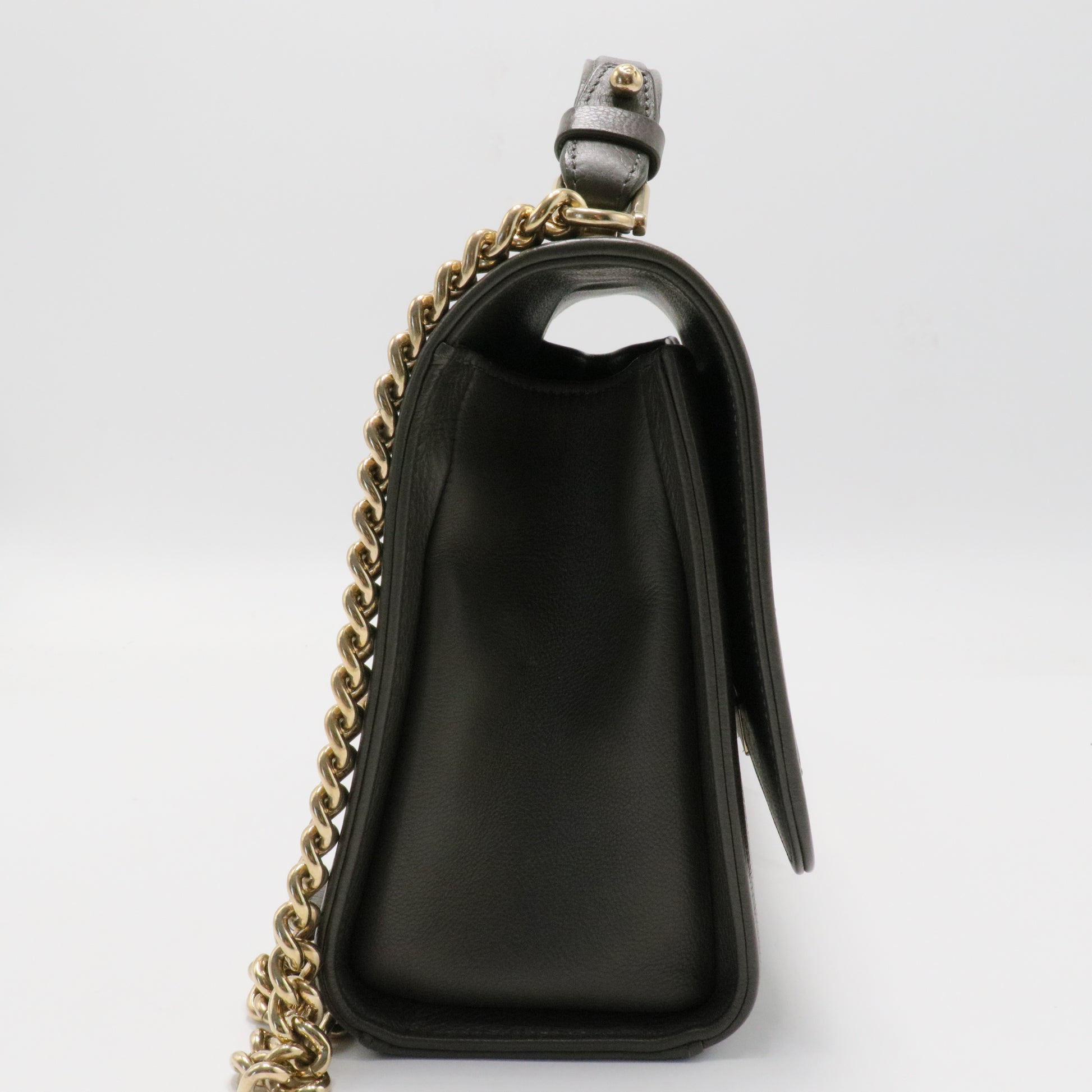 Label Click Flap Bag Quilted Calfskin