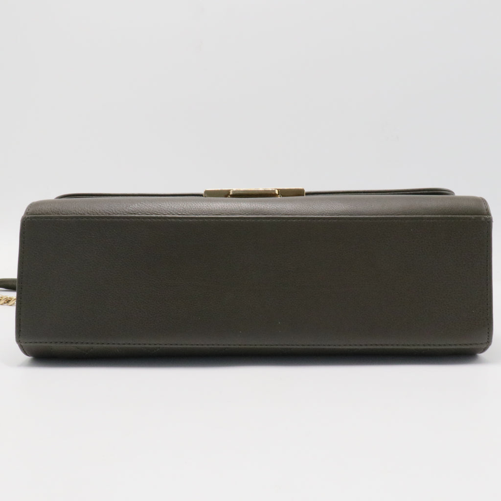 Label Click Flap Bag Quilted Calfskin