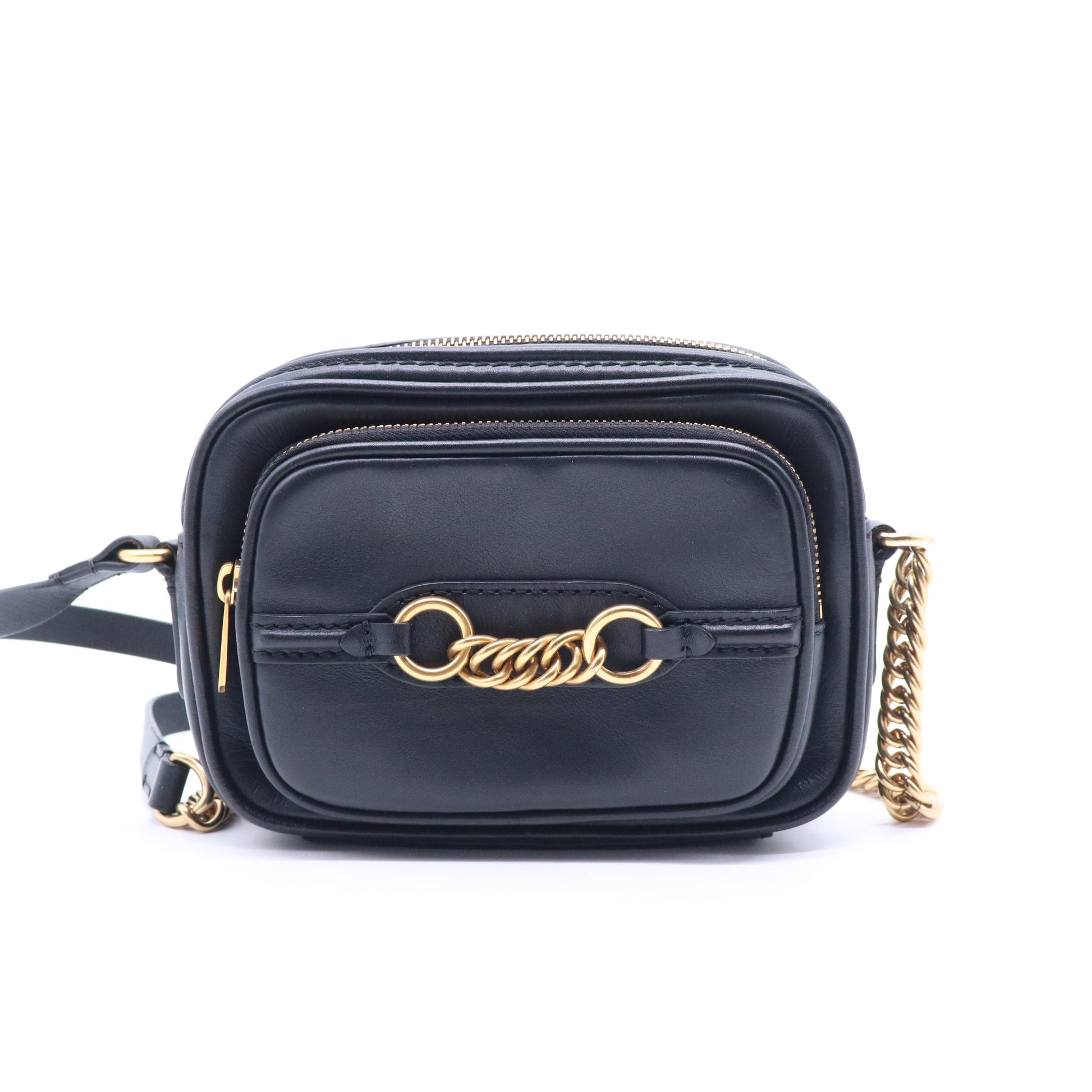 Link Chain Camera Bag Leather Small B21524