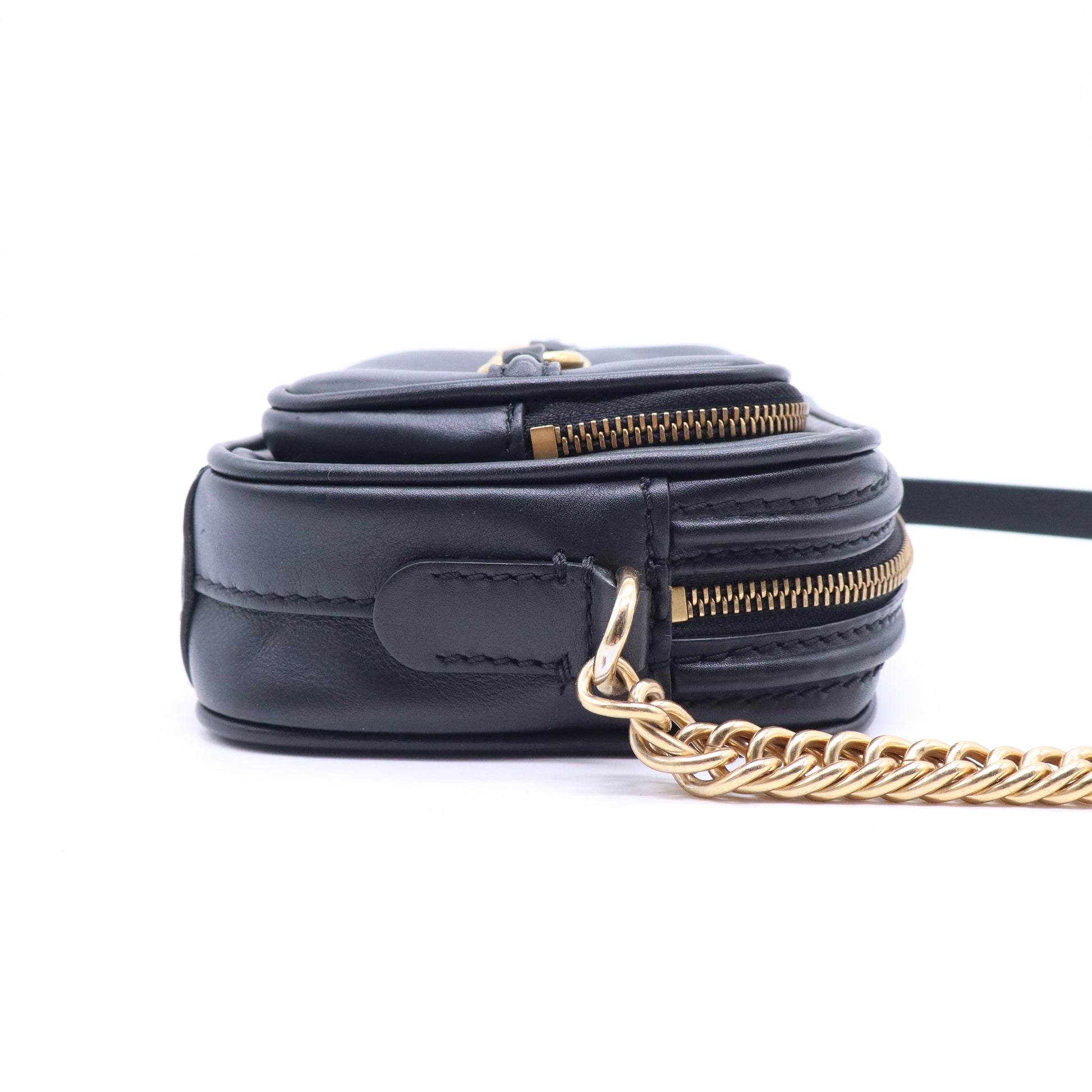 Link Chain Camera Bag Leather Small B21524