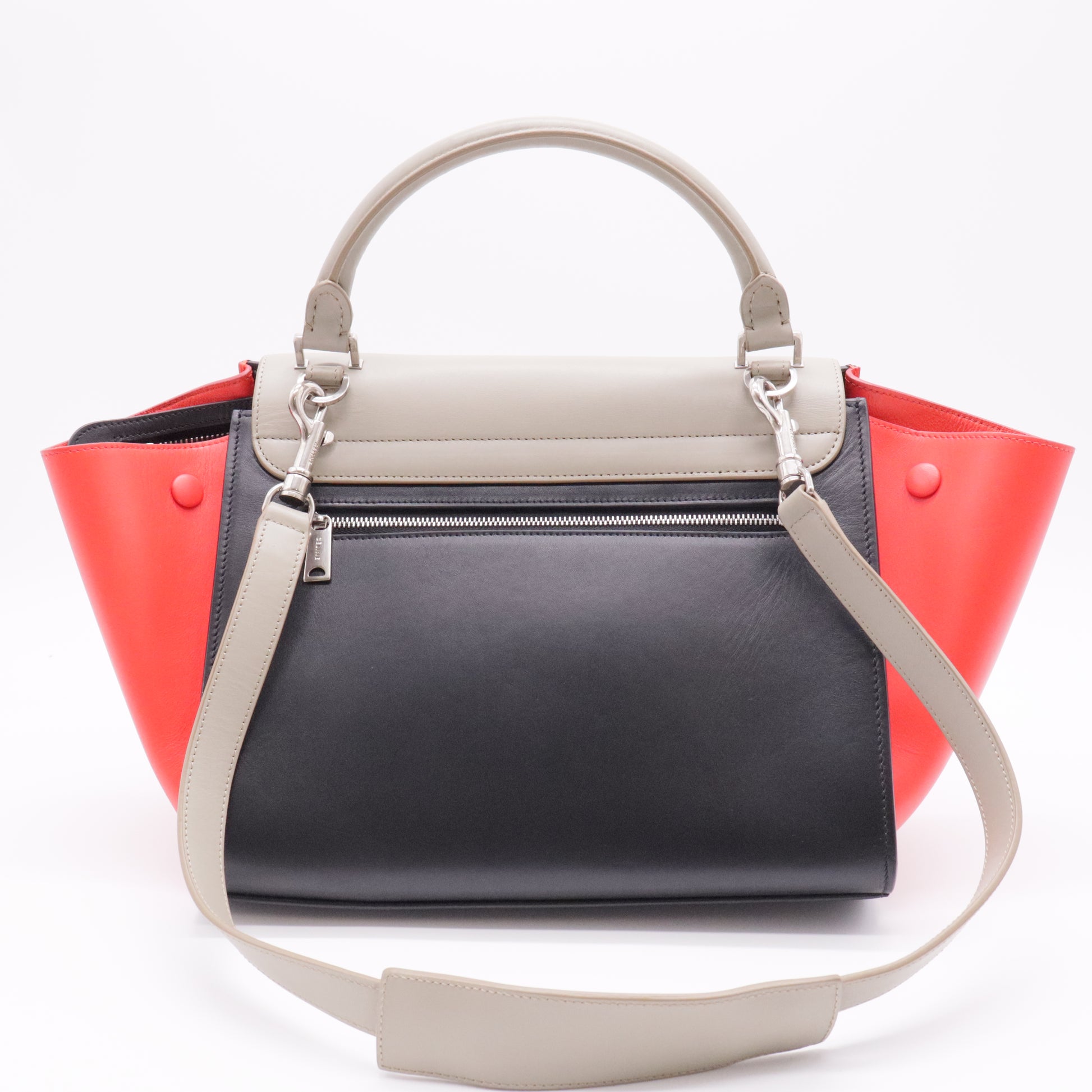 Smooth Calfskin Suede Medium Tri-Color Trapeze
