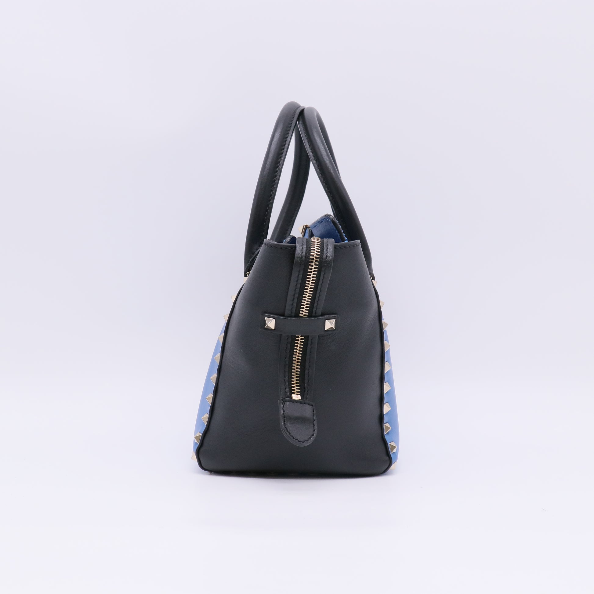 Valentino Garavani Bicolor Rockstud Double Handle Tote B23369
