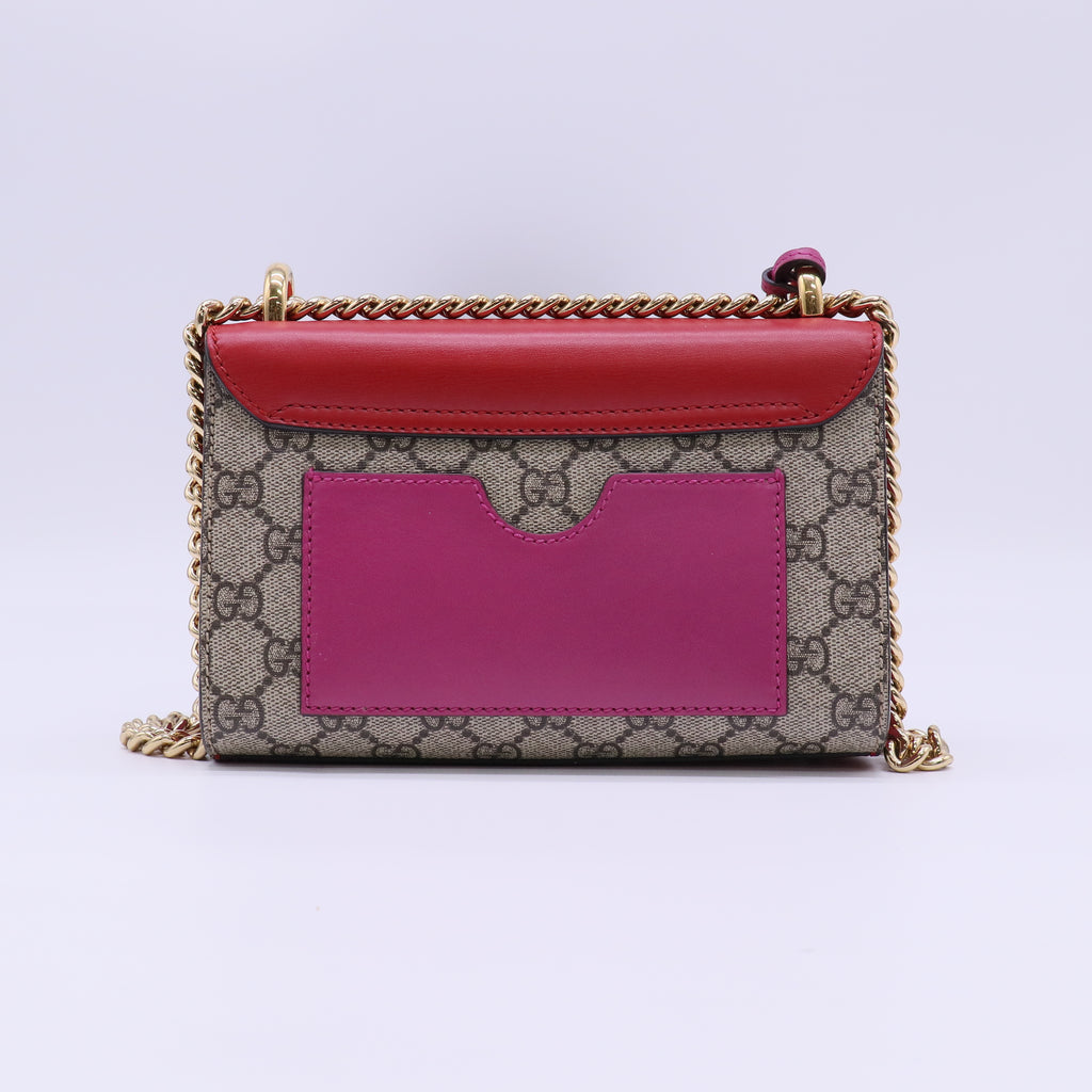 Padlock Shoulder Bag GG Coated Canvas and Leather Small B22146