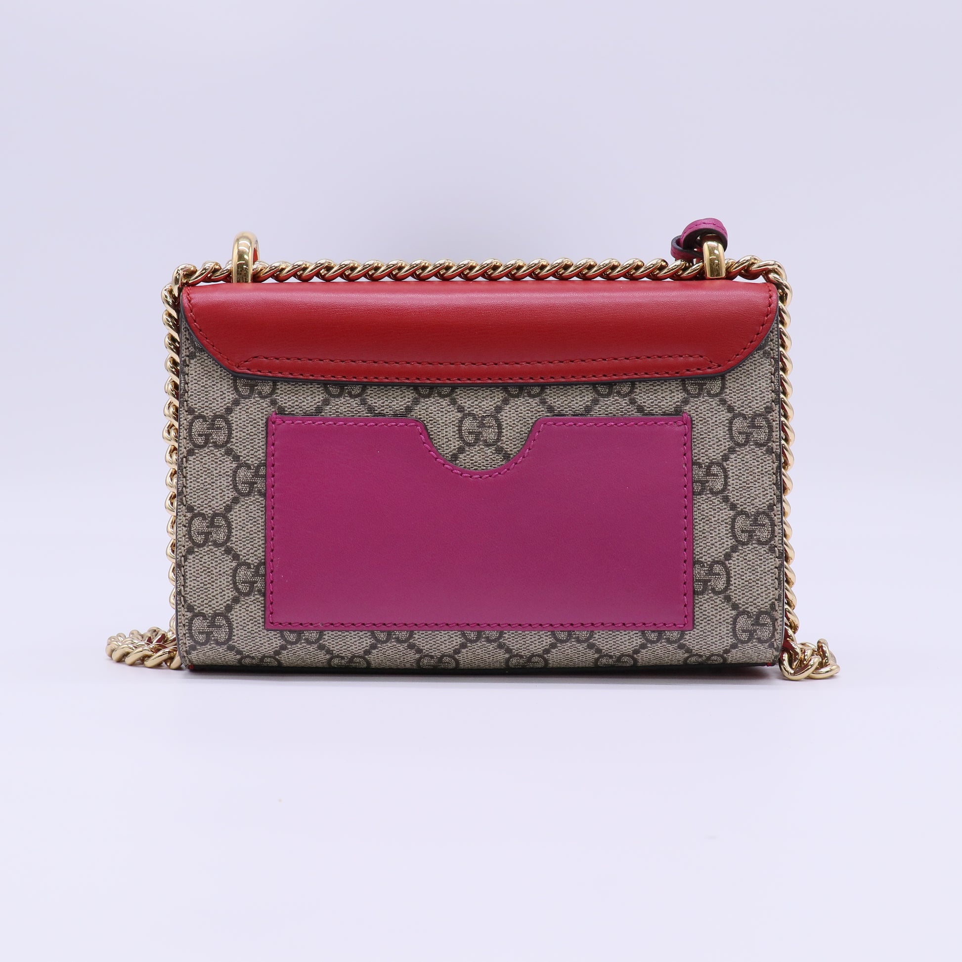 Padlock Shoulder Bag GG Coated Canvas and Leather Small B22146