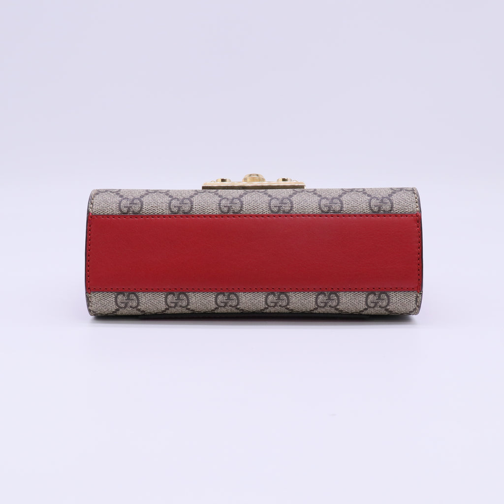 Padlock Shoulder Bag GG Coated Canvas and Leather Small B22146