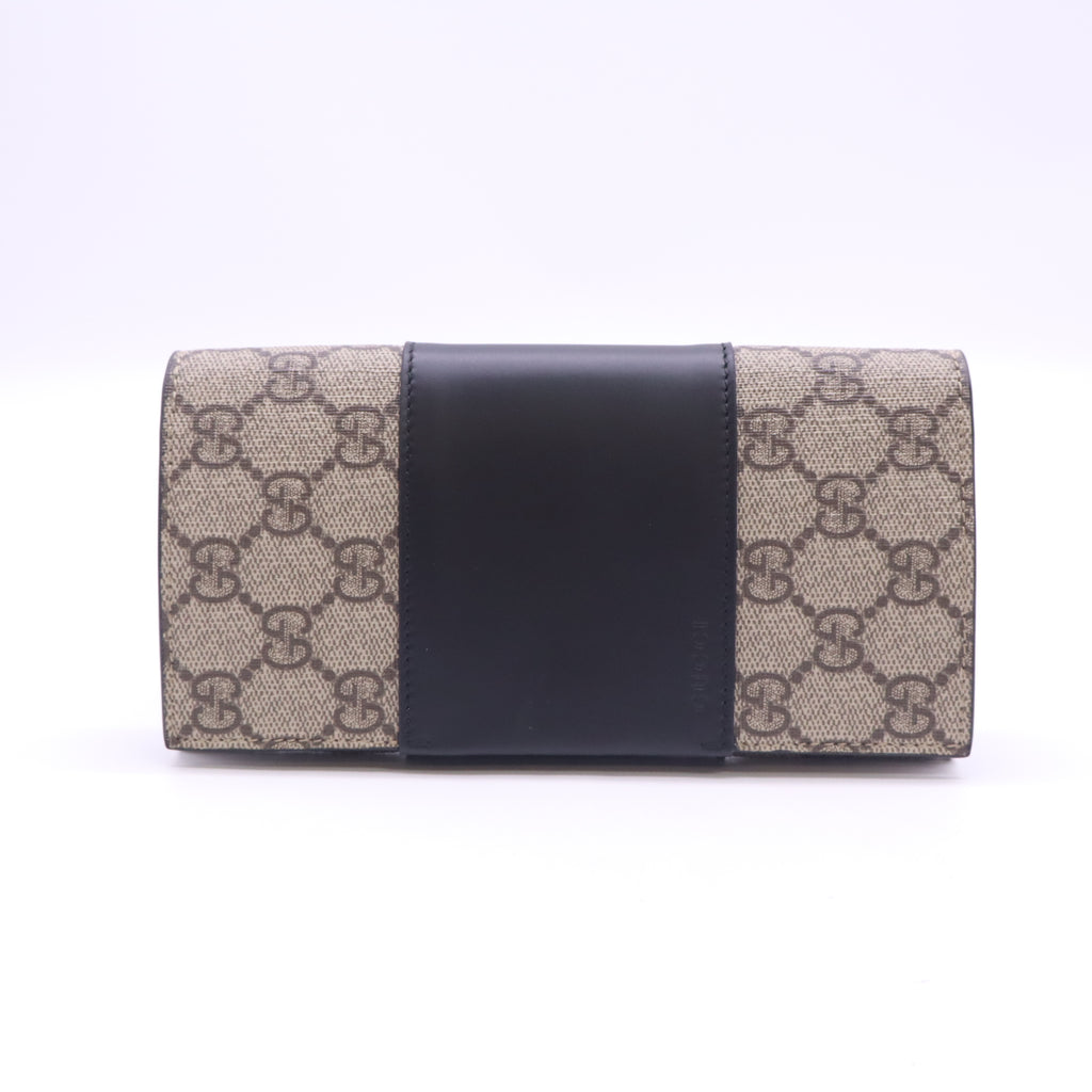 Gucci GG Supreme Continental Long Flap Wallet twins W23315