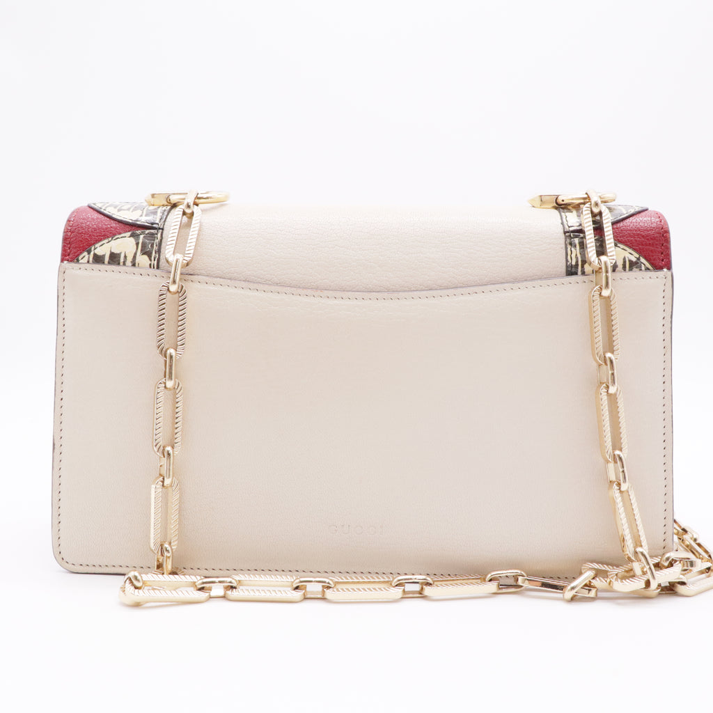 Goatskin Elaphe Pearl Medium Fox Broche Top Handle