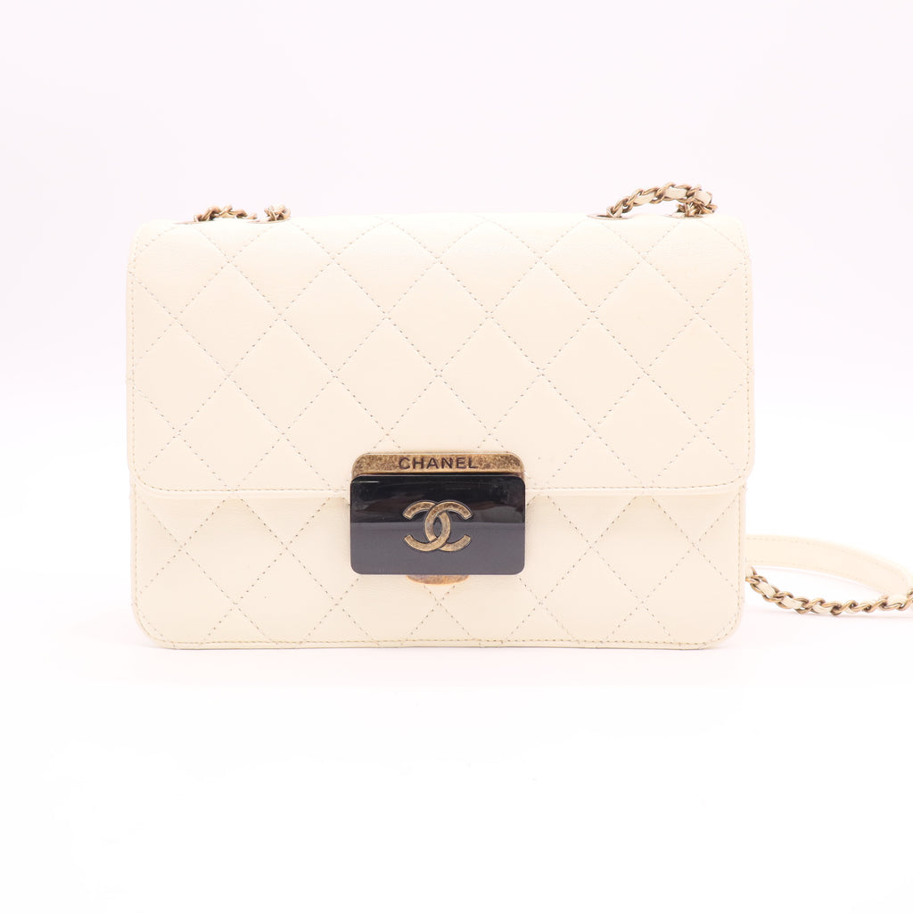 Chanel Beauty Lock Flap Bag Quilted Sheepskin Small Twins