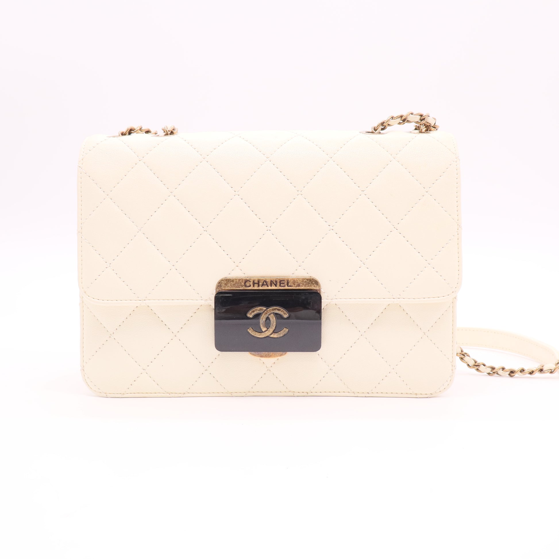 Chanel Beauty Lock Flap Bag Quilted Sheepskin Small Twins