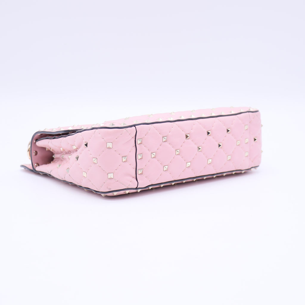 Rockstud Spike Flap Bag Quilted Leather Medium Twins B21294