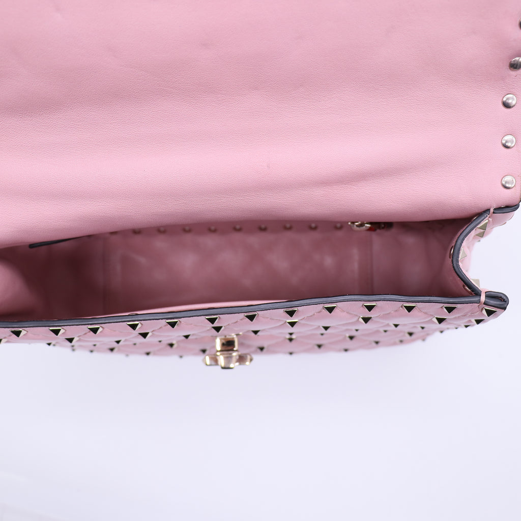 Rockstud Spike Flap Bag Quilted Leather Medium Twins B21294