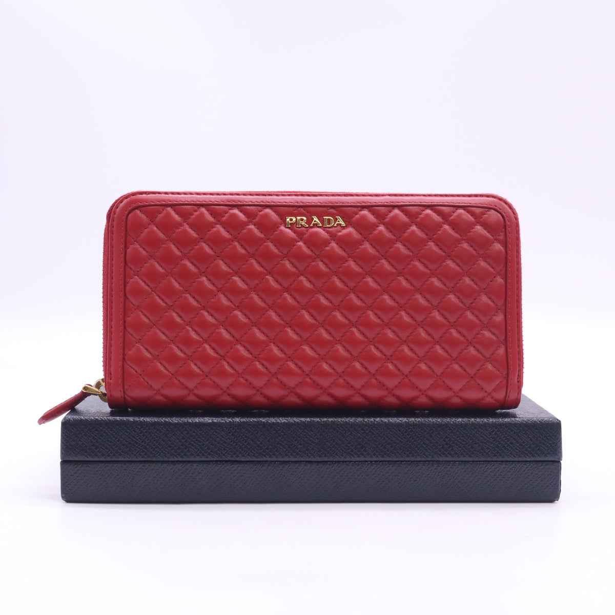 Prada Tessuto Quilted Zip-Around Wallet W23303