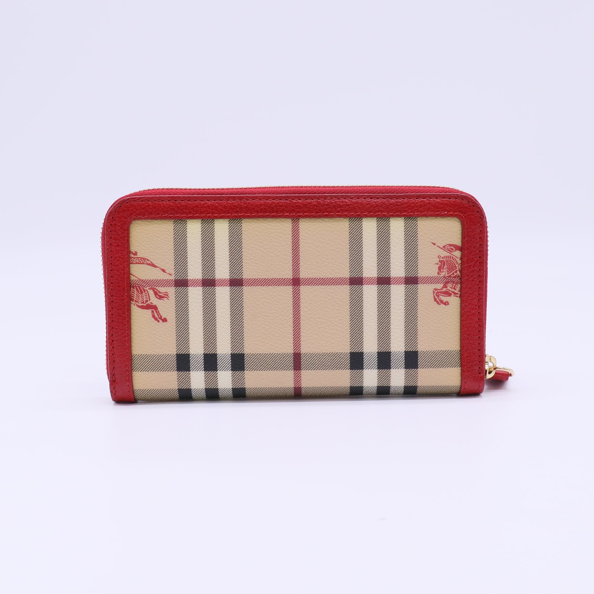 Burberry Haymarket Check Zip Around Wallet W22191