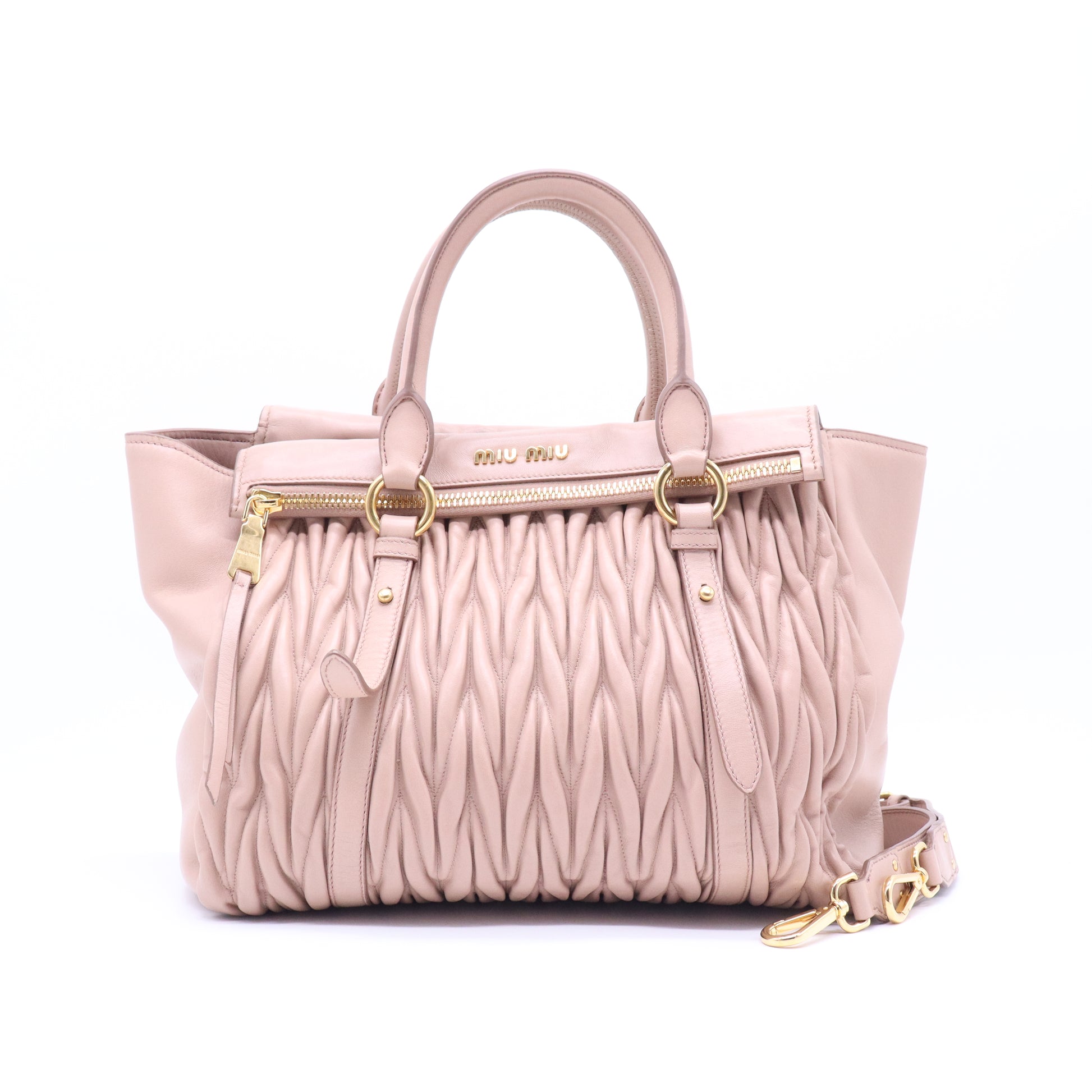Nappa Matelasse Top Handle Bag Cammeo B20921