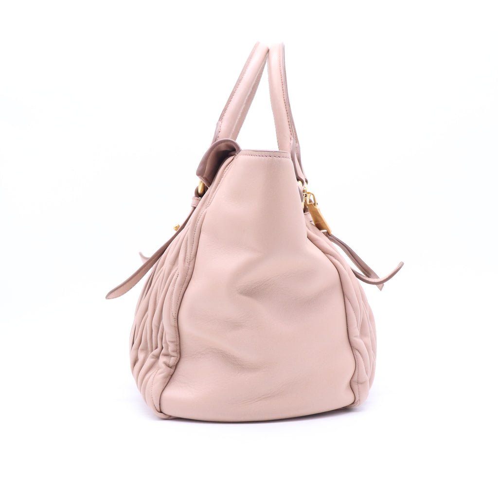 Nappa Matelasse Top Handle Bag Cammeo B20921