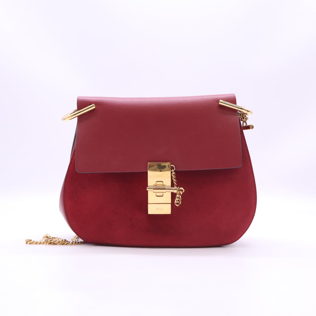 Chloé Small Suede and Calfskin Drew Crossbody Bag B24332