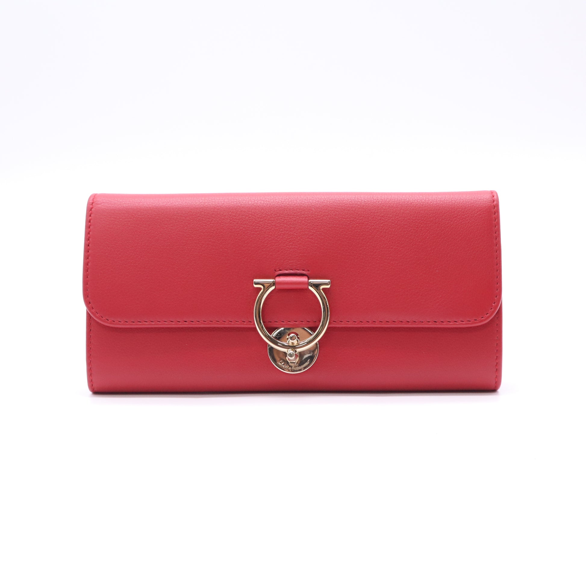 Salvatore Ferragamo Gancini Leather Tri-Fold Long Wallet W22834
