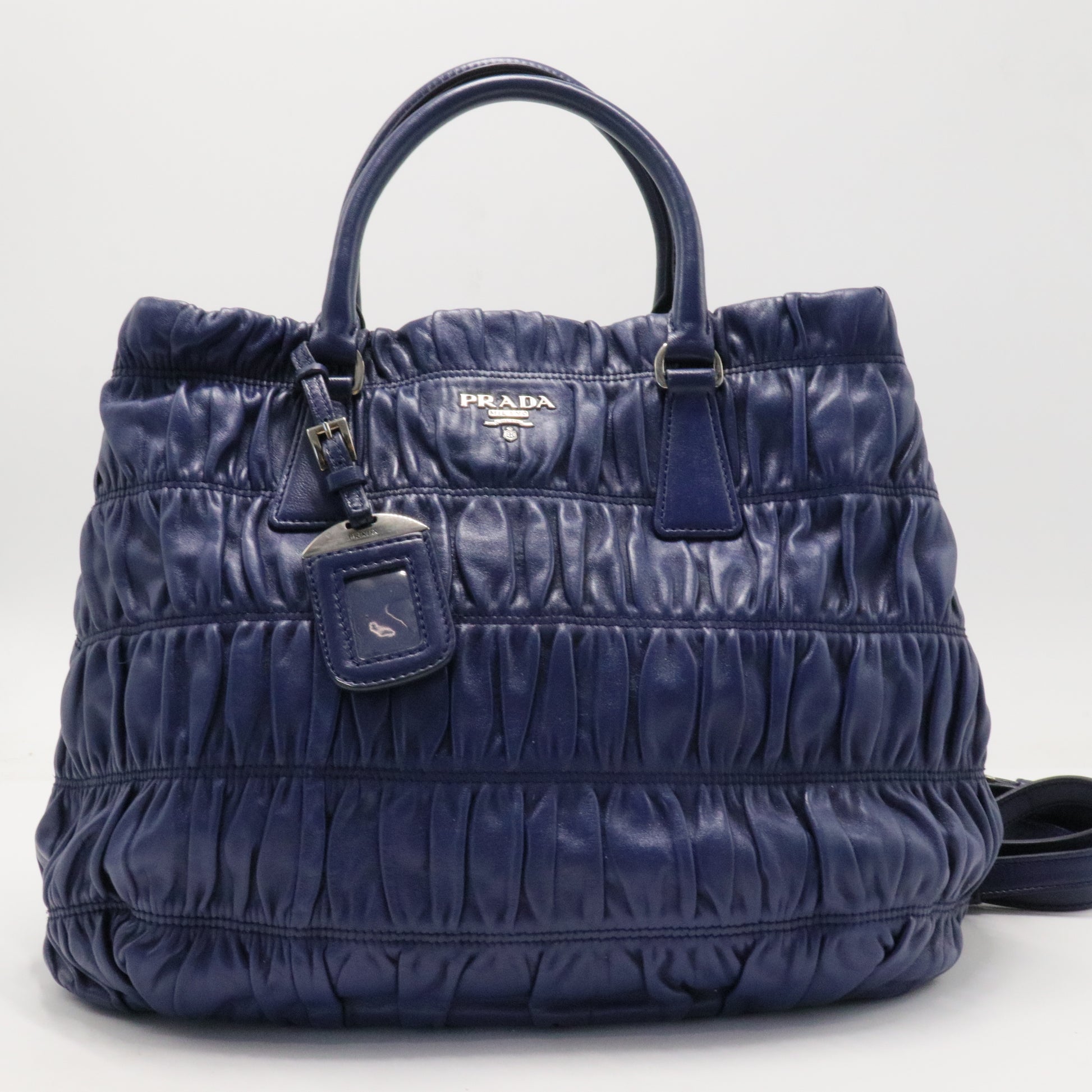 Nappa Gaufre Double Zip Tote Bluette