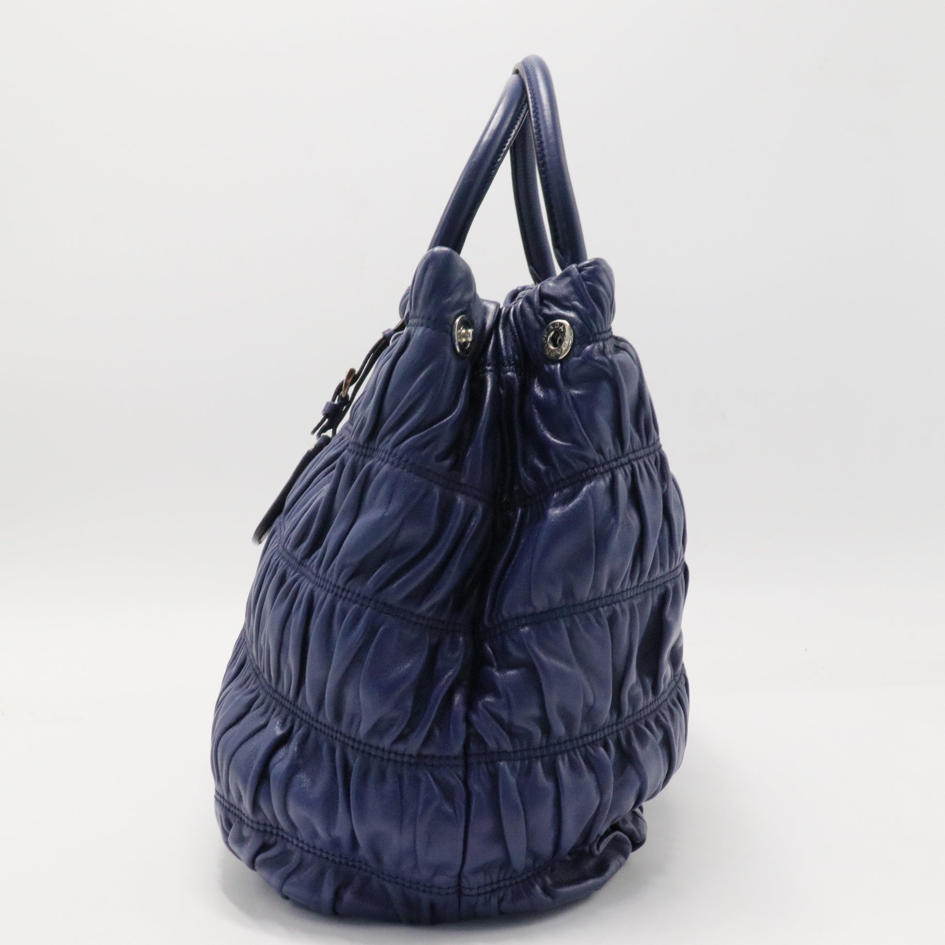 Nappa Gaufre Double Zip Tote Bluette