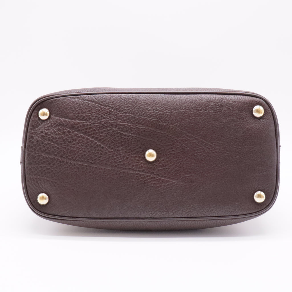 Charm Convertible Dome Satchel GG Canvas with Leather Medium