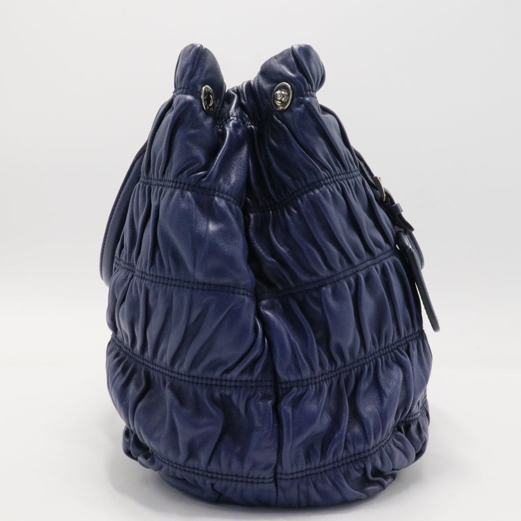 Nappa Gaufre Double Zip Tote Bluette