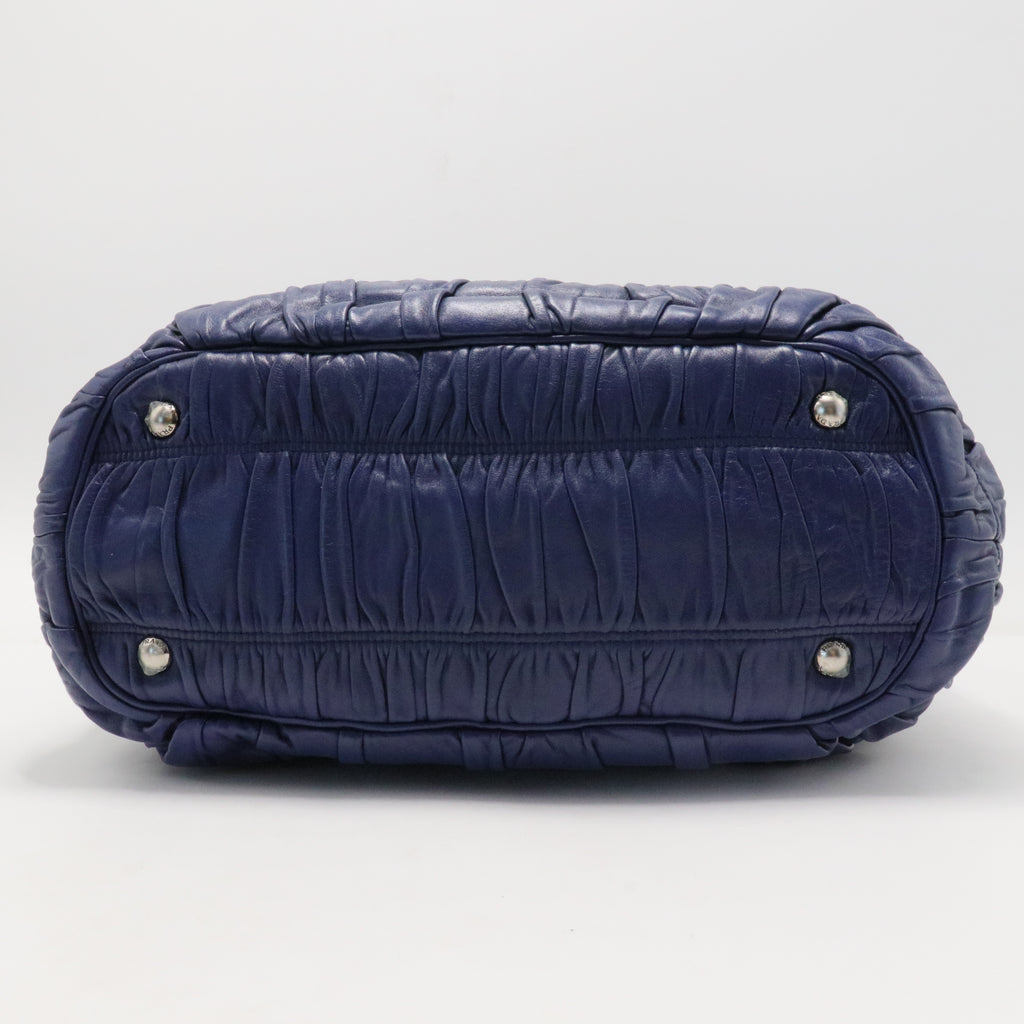 Nappa Gaufre Double Zip Tote Bluette