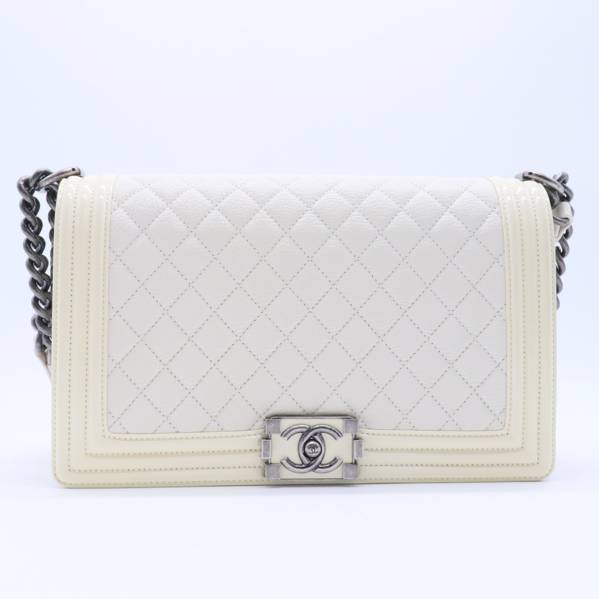 Boy Flap Bag Quilted Patent Old Medium