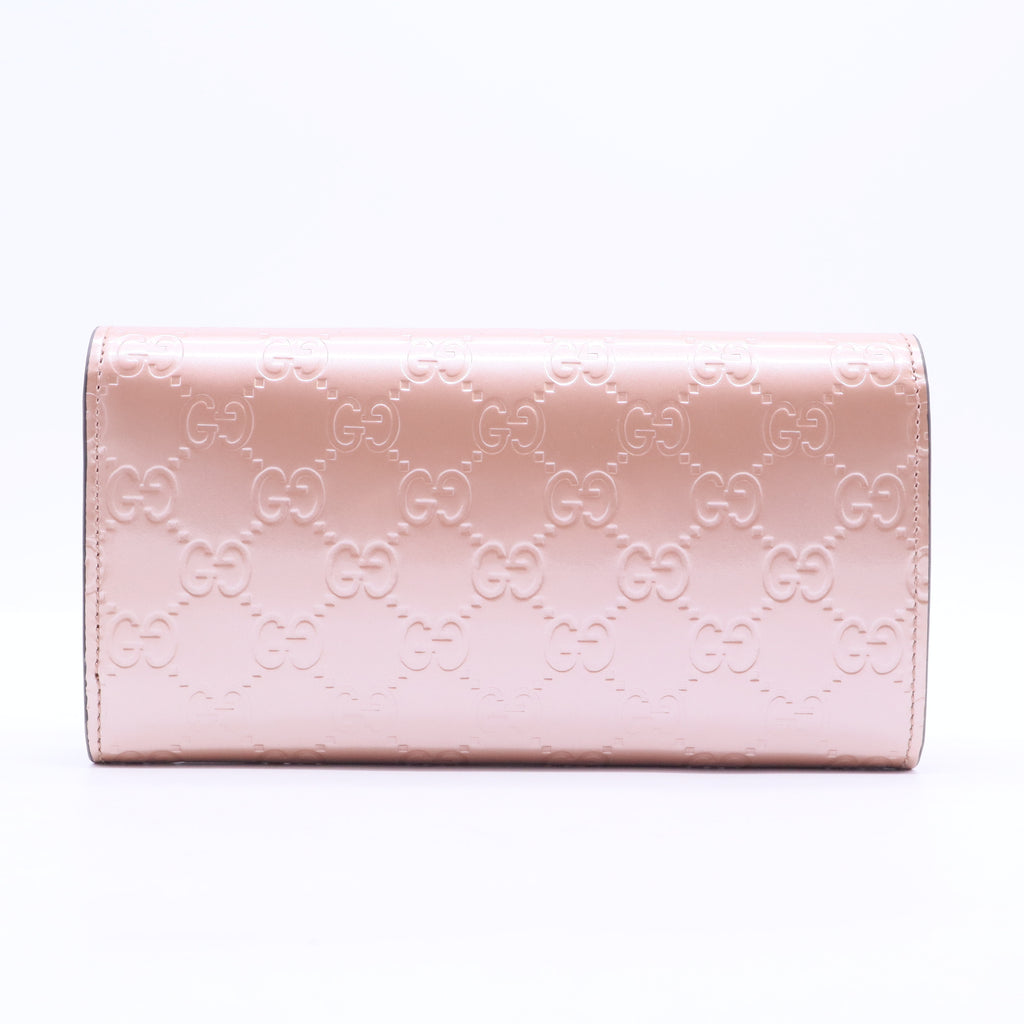 GG Signature Leather Continental Wallet