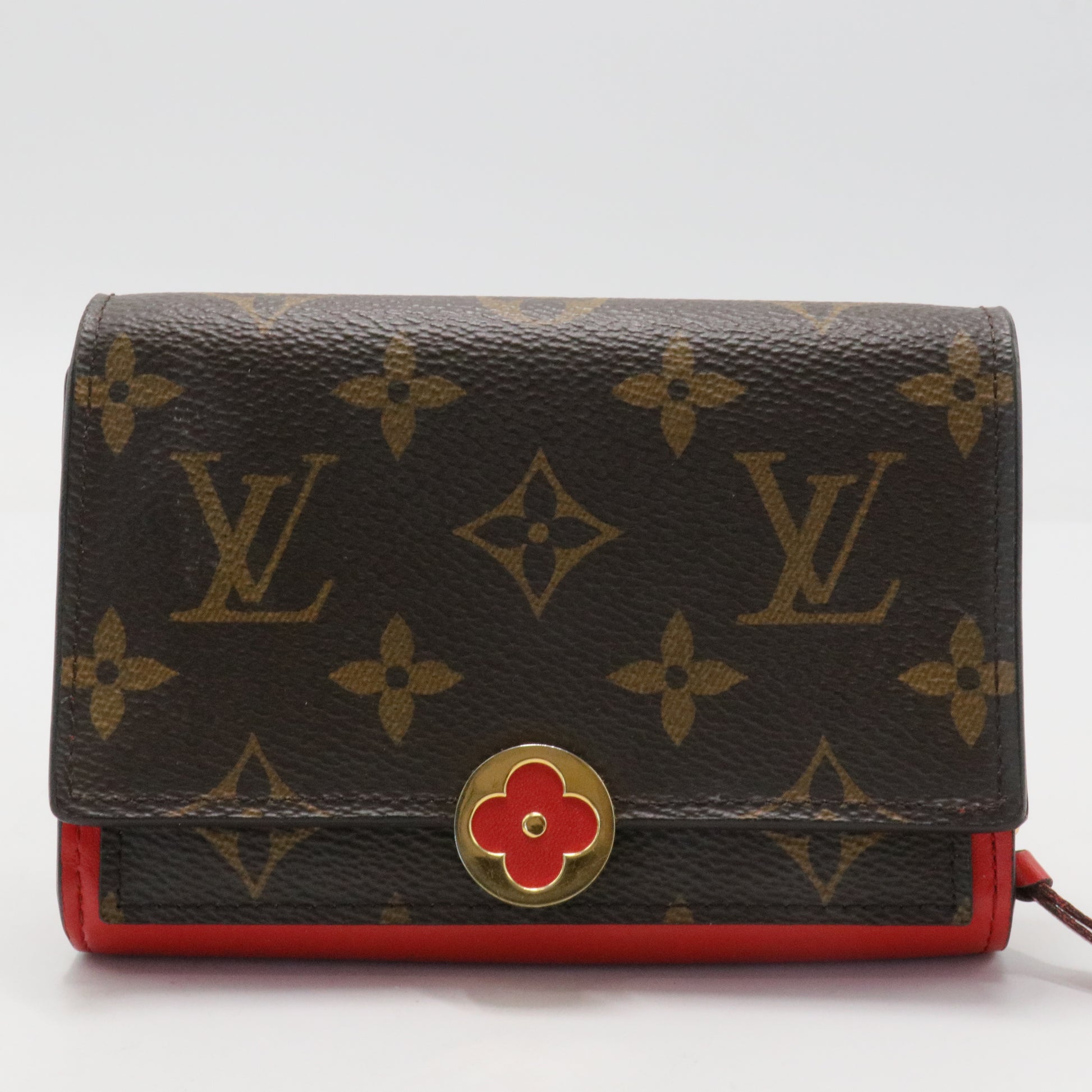 Monogram Flore Compact Wallet Coquelicot