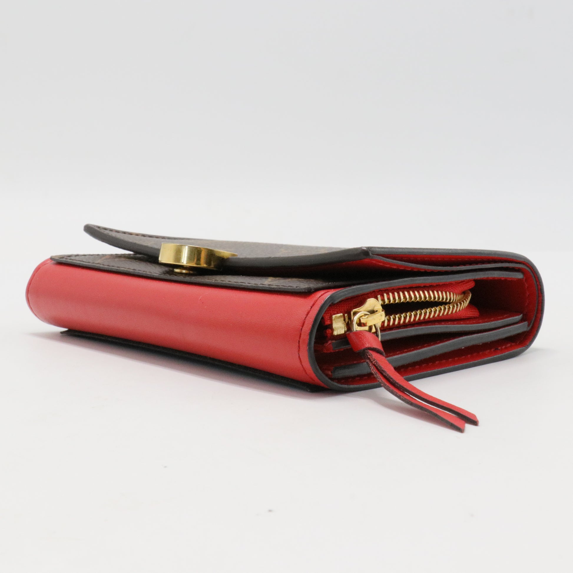 Monogram Flore Compact Wallet Coquelicot