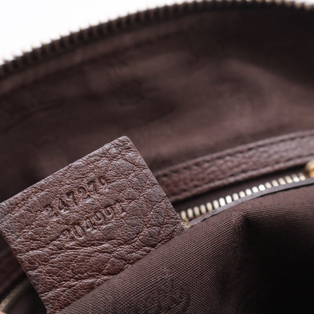 Charm Convertible Dome Satchel GG Canvas with Leather Medium