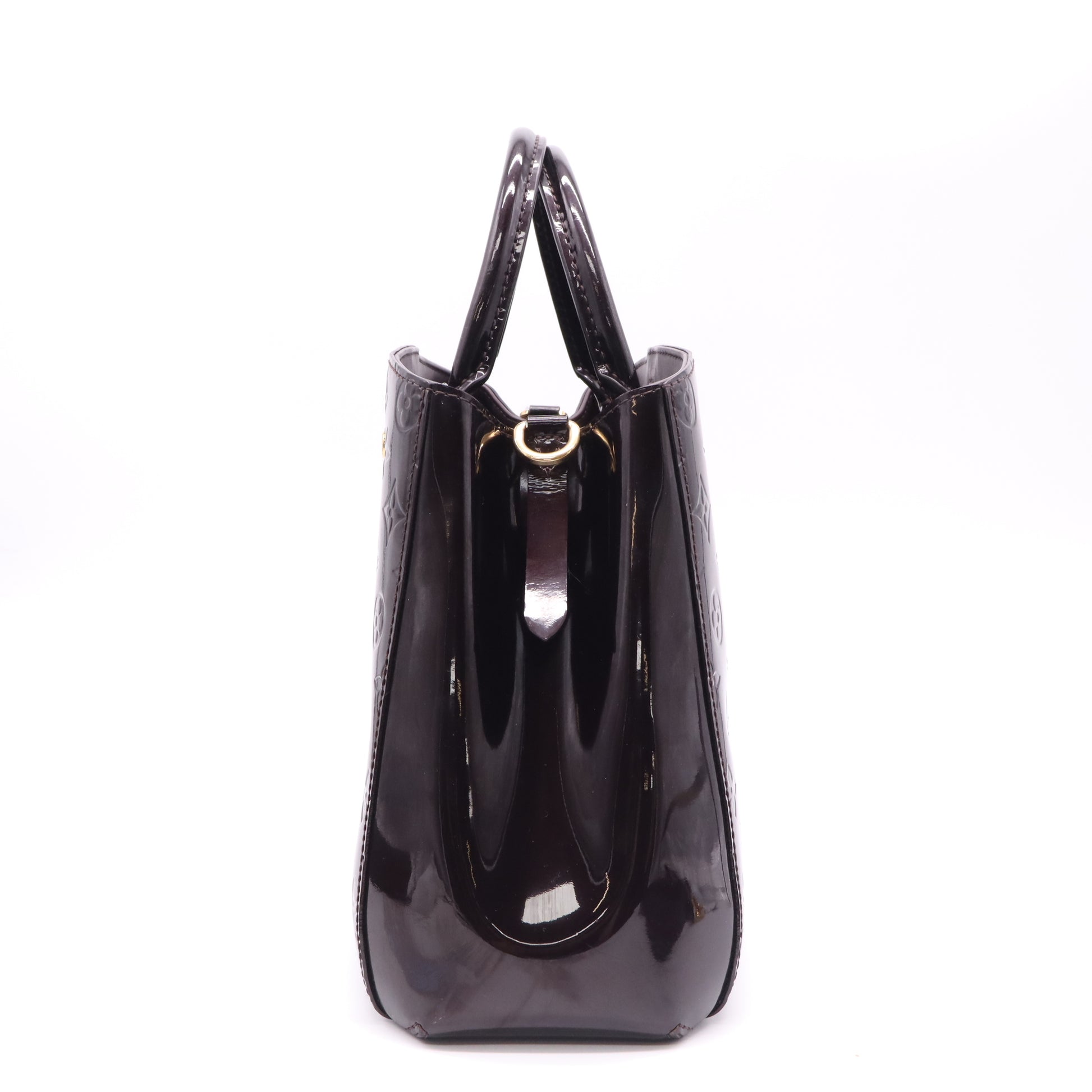 Louis Vuitton Montaigne MM Bag in Amarante Monogram Vernis B22558