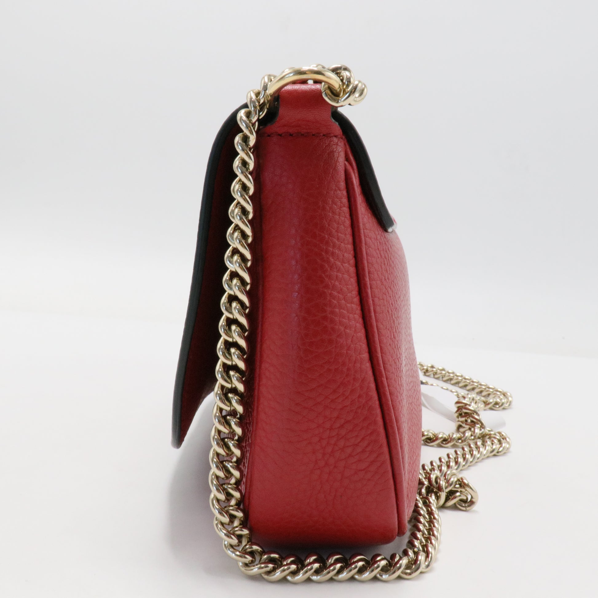 Pebbled Calfskin Medium Soho Flap Crossbody Vibrant Red
