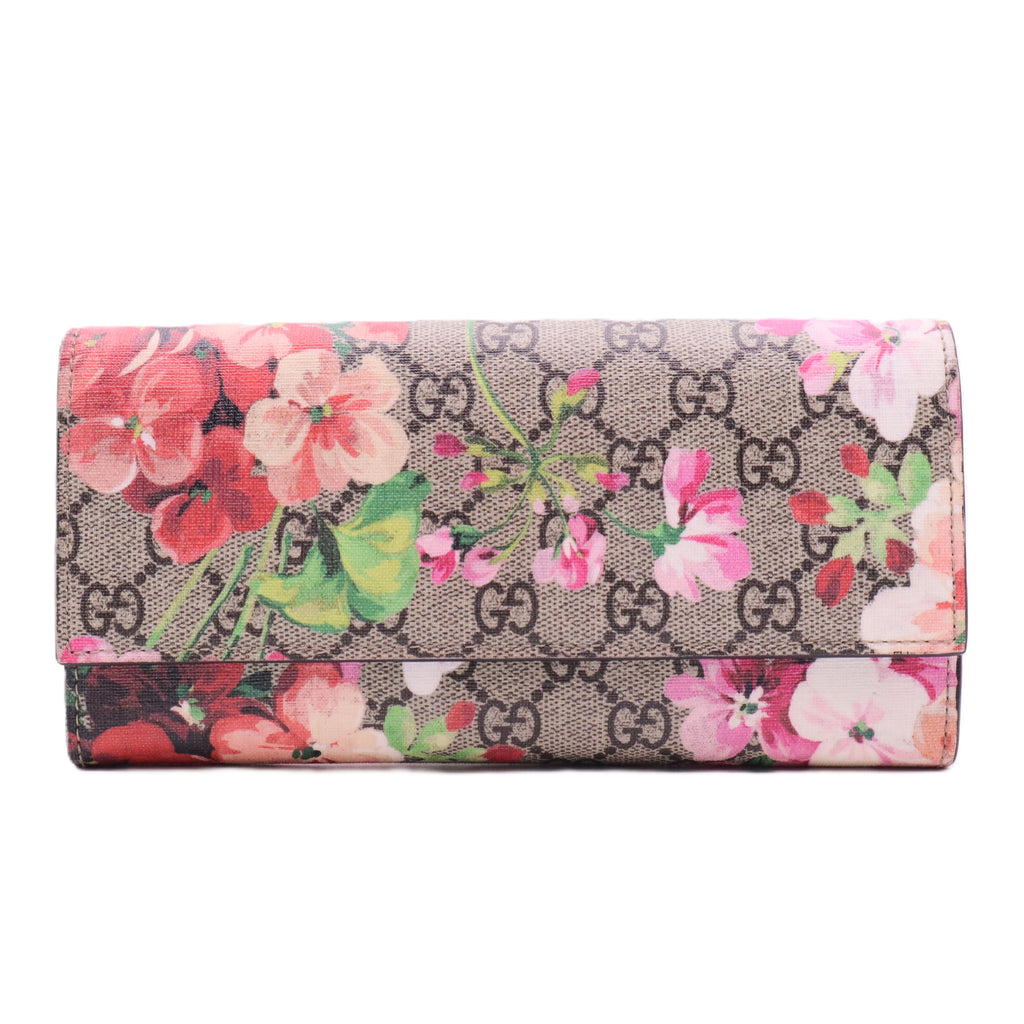 Canvas Floral Print Continental Wallet