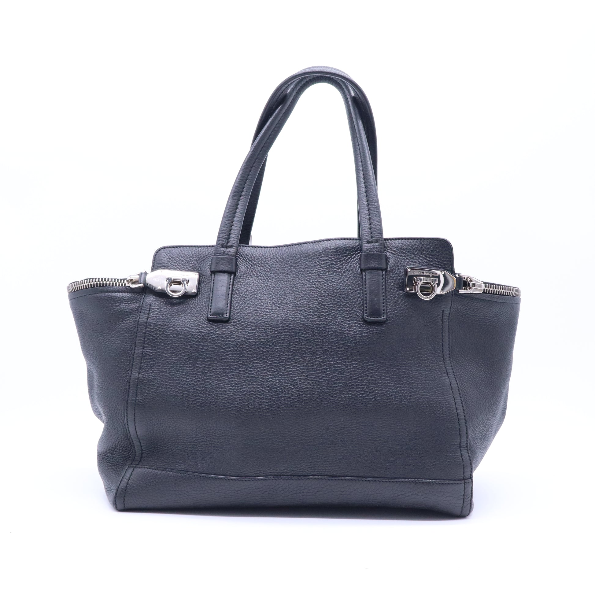 Calfskin Medium Verve Double Zip Tote Black B21069