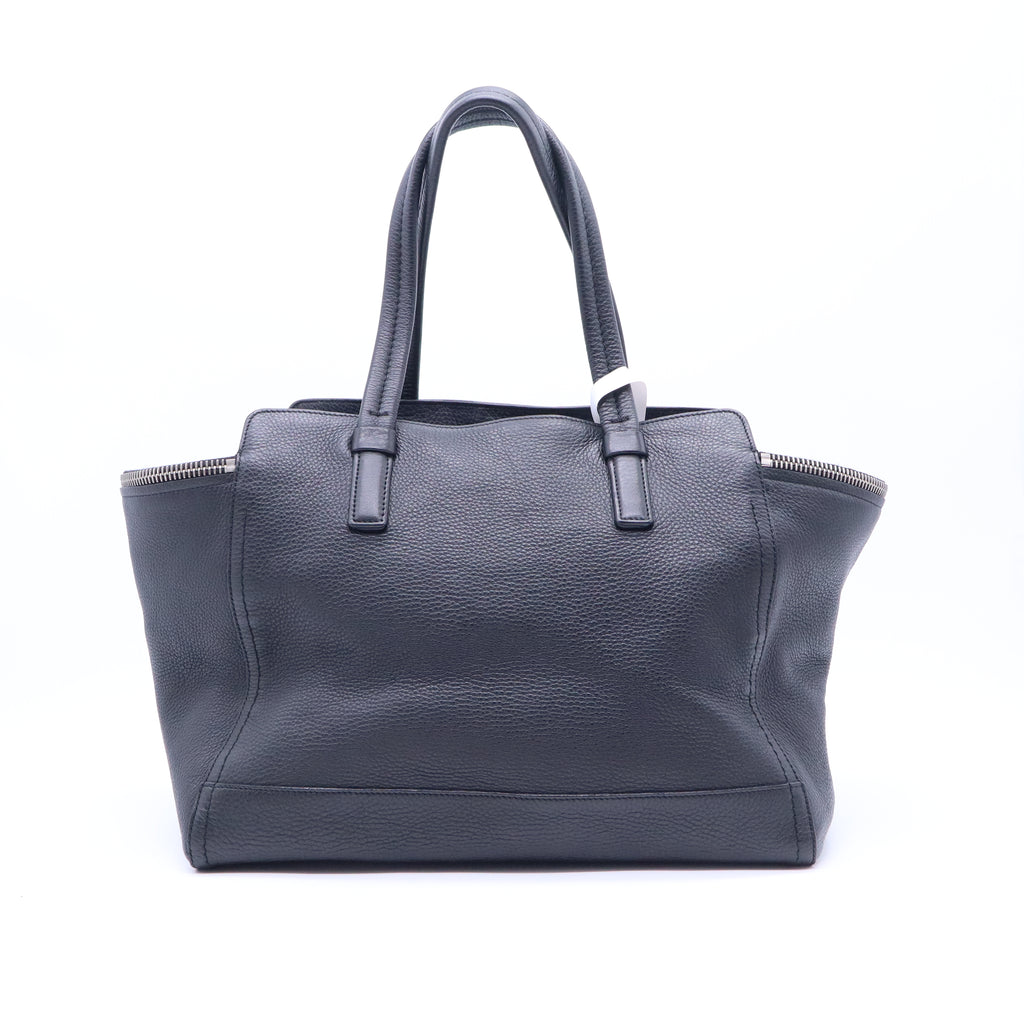 Calfskin Medium Verve Double Zip Tote Black B21069
