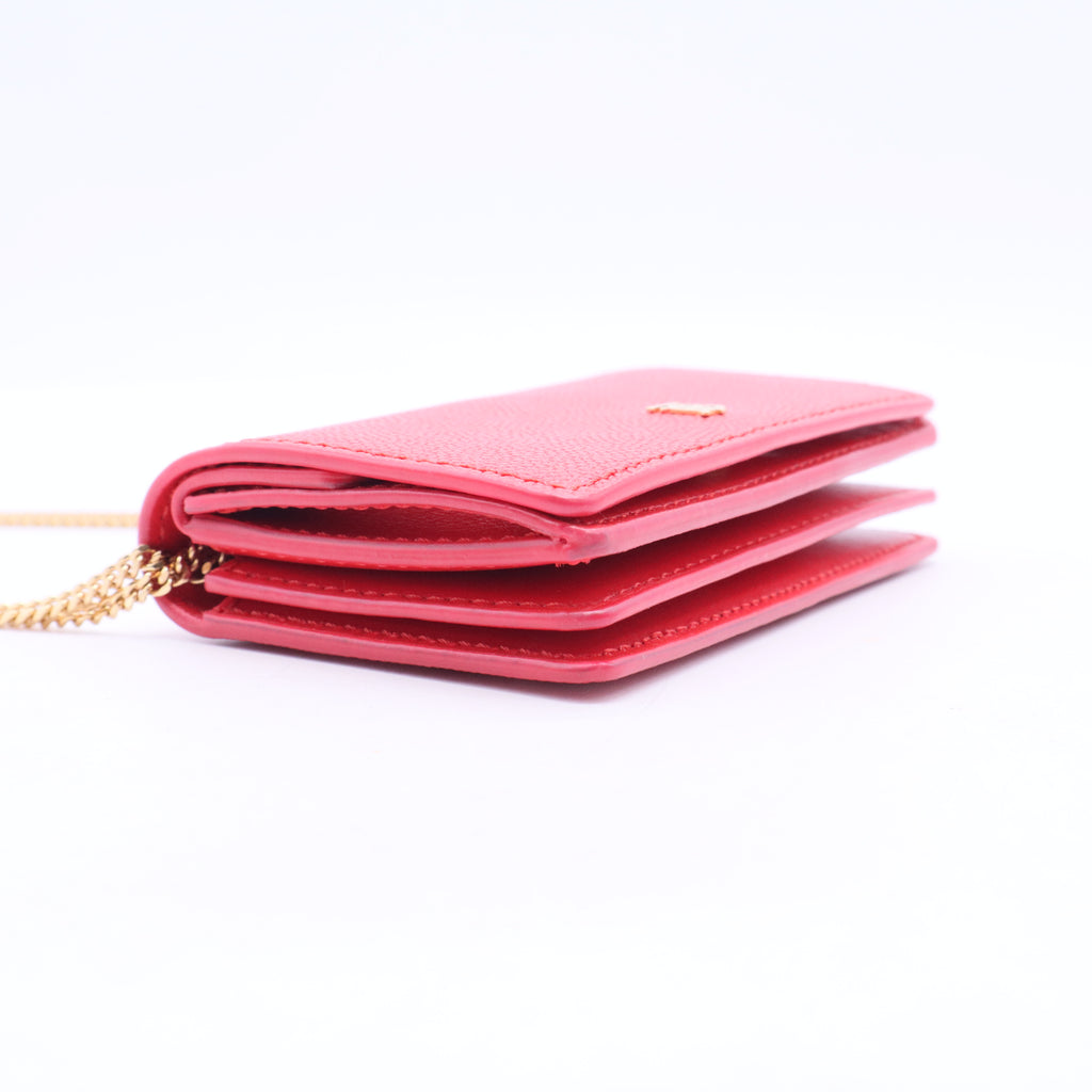 Red Calfskin Leather TB Hanna Wallet
