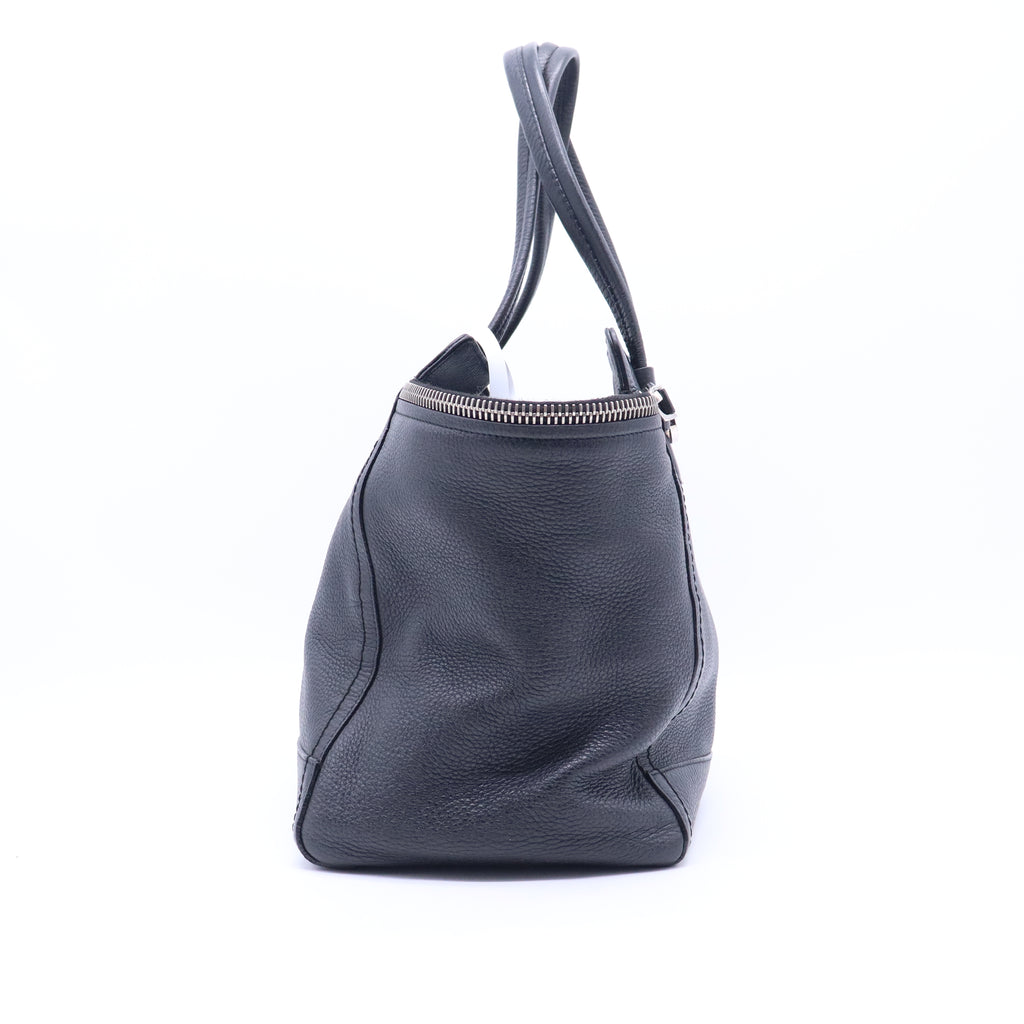 Calfskin Medium Verve Double Zip Tote Black B21069