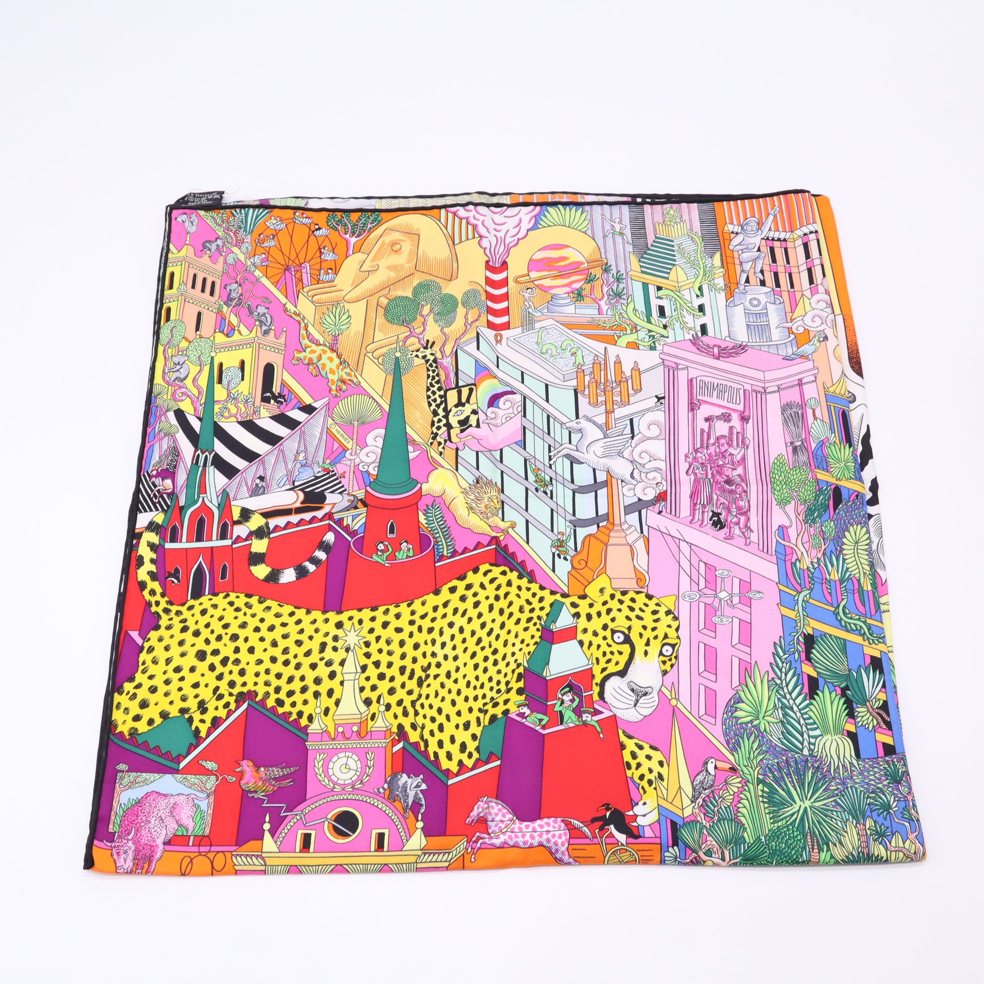Hermes Silk Animapolis Scarf 90 Twins LDJ5198