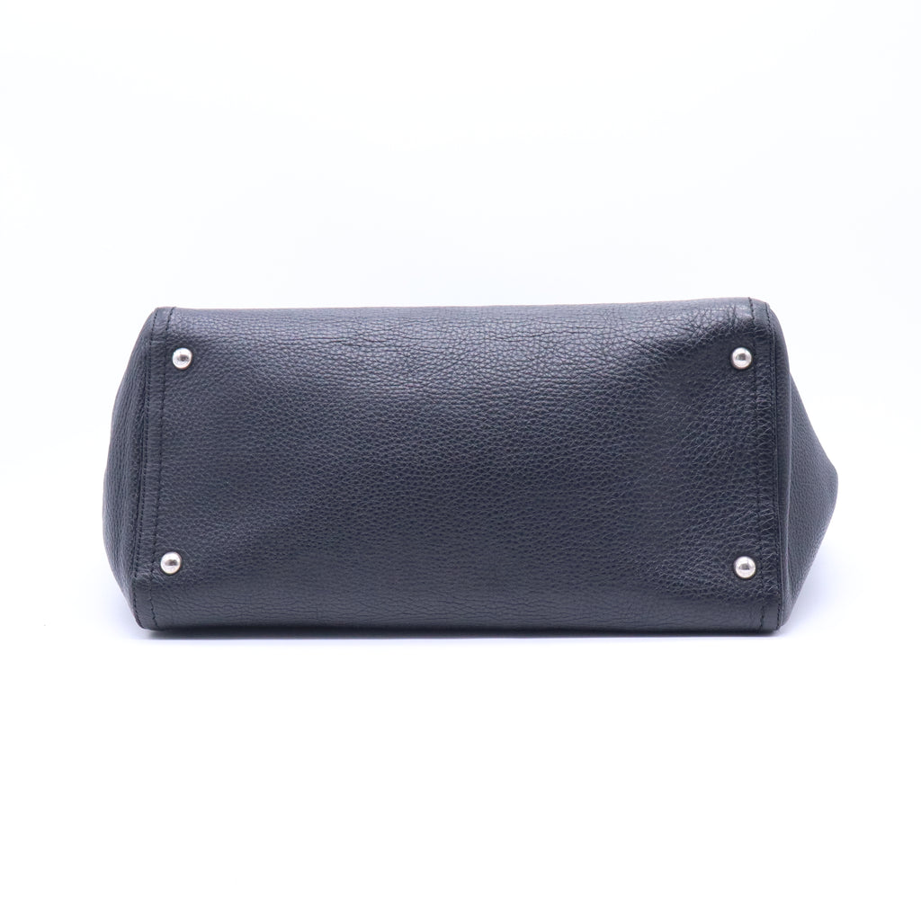 Calfskin Medium Verve Double Zip Tote Black B21069