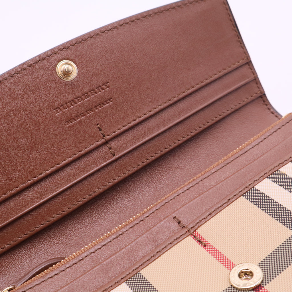 Calfskin Horseferry Check Porter Continental Wallet