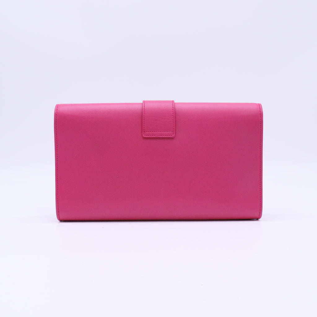 Calfskin Classic Y Ligne Clutch Fuchsia B22615