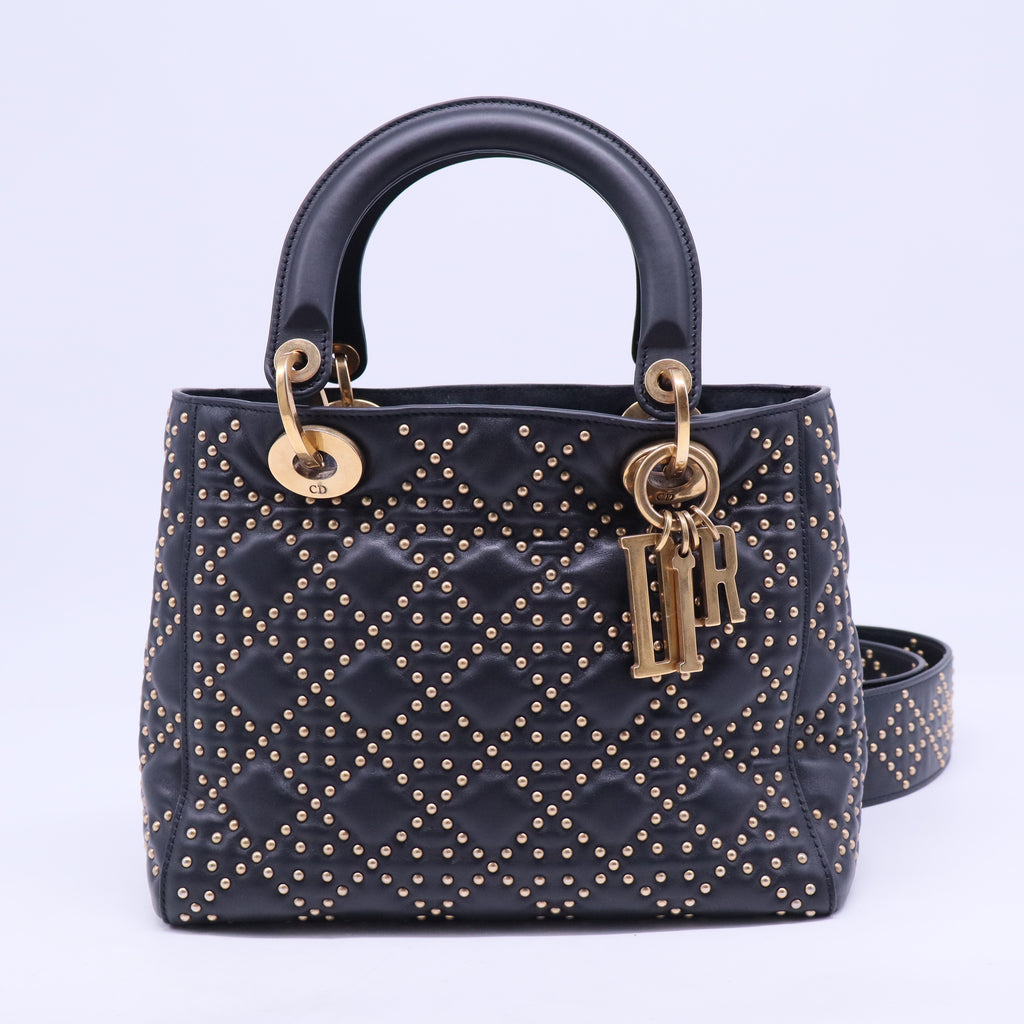Supple Lady Dior Bag Cannage Studded Lambskin Medium B20319